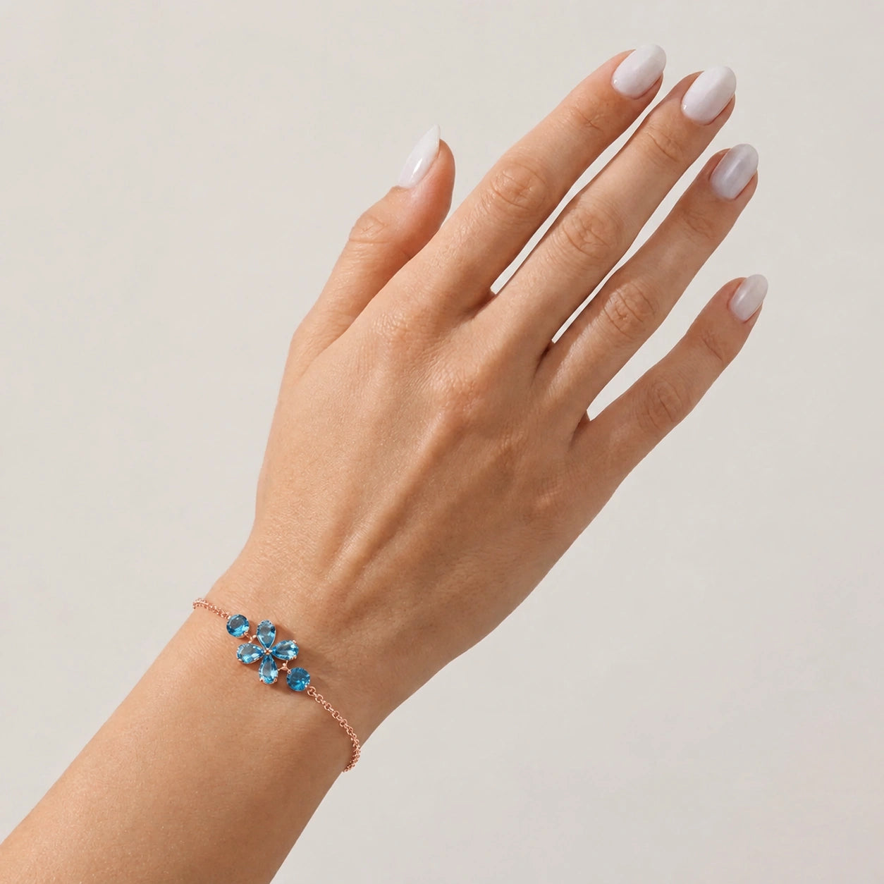 Rose Gold Cluster Gemstone Bracelet Citrine 10K — Fioretta