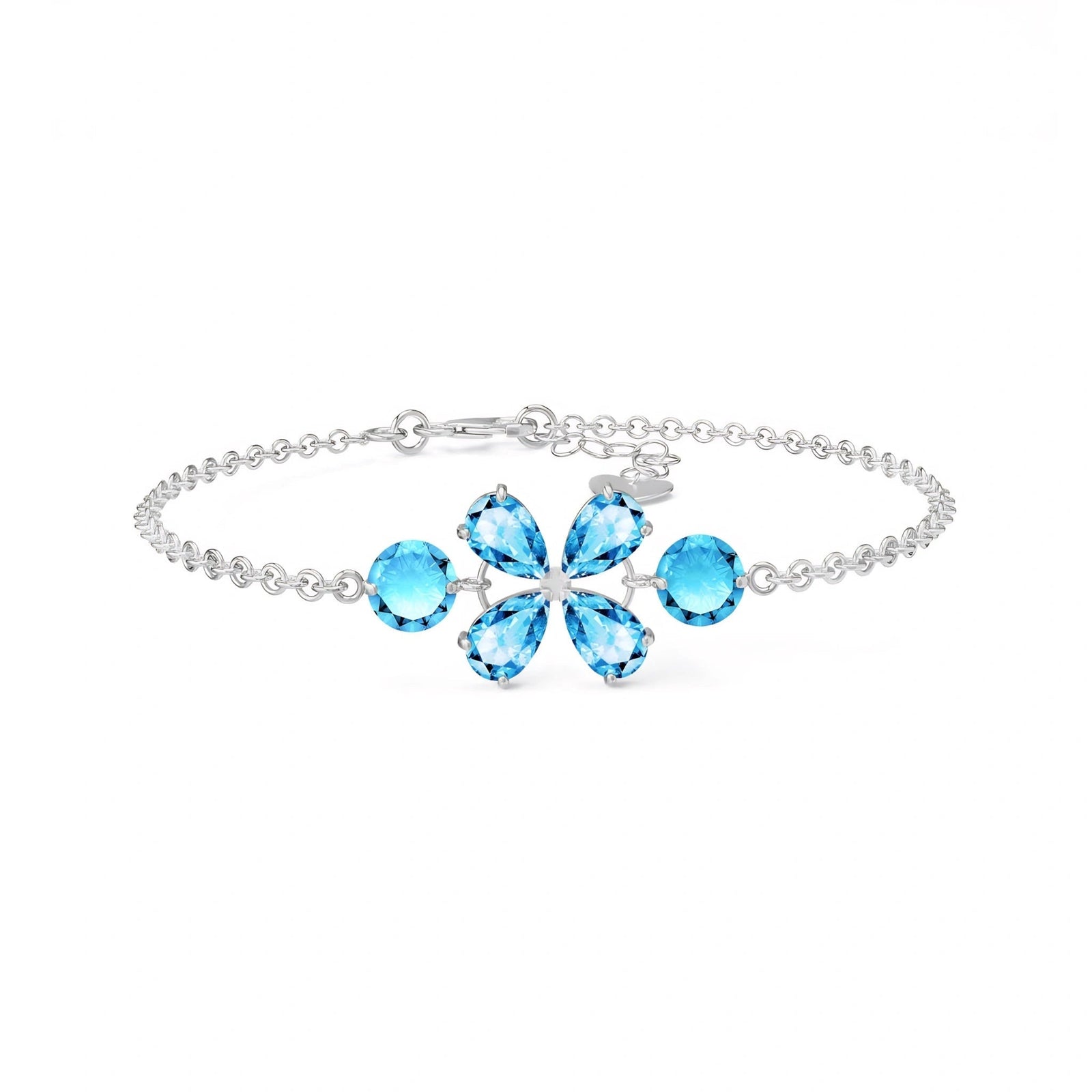 White Gold Cluster Gemstone Bracelet Citrine 10K — Fioretta