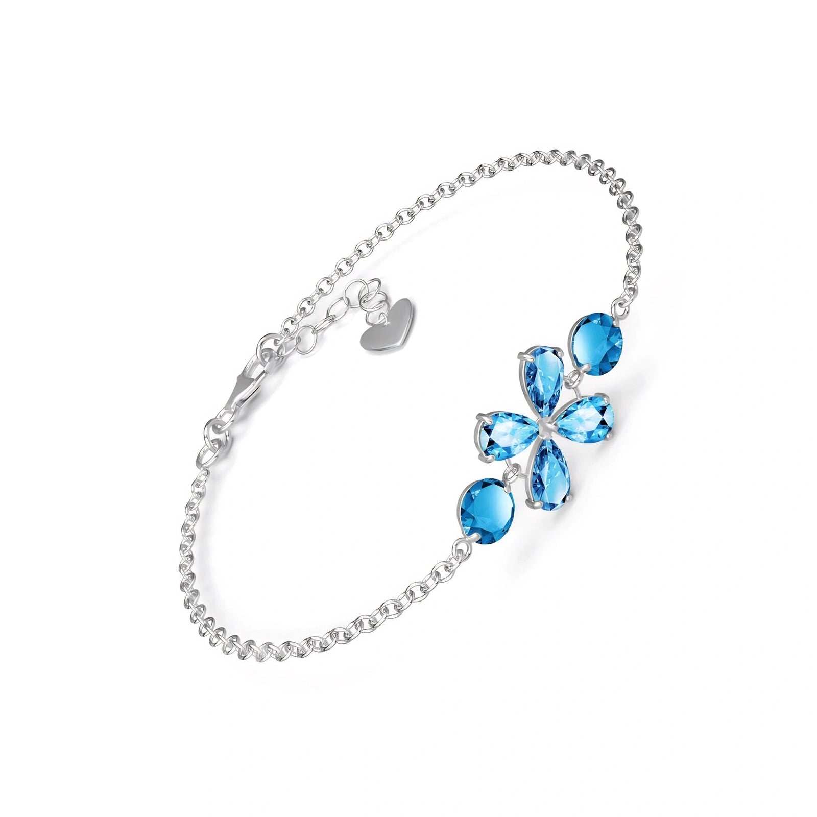 White Gold Cluster Gemstone Bracelet Citrine 10K — Fioretta