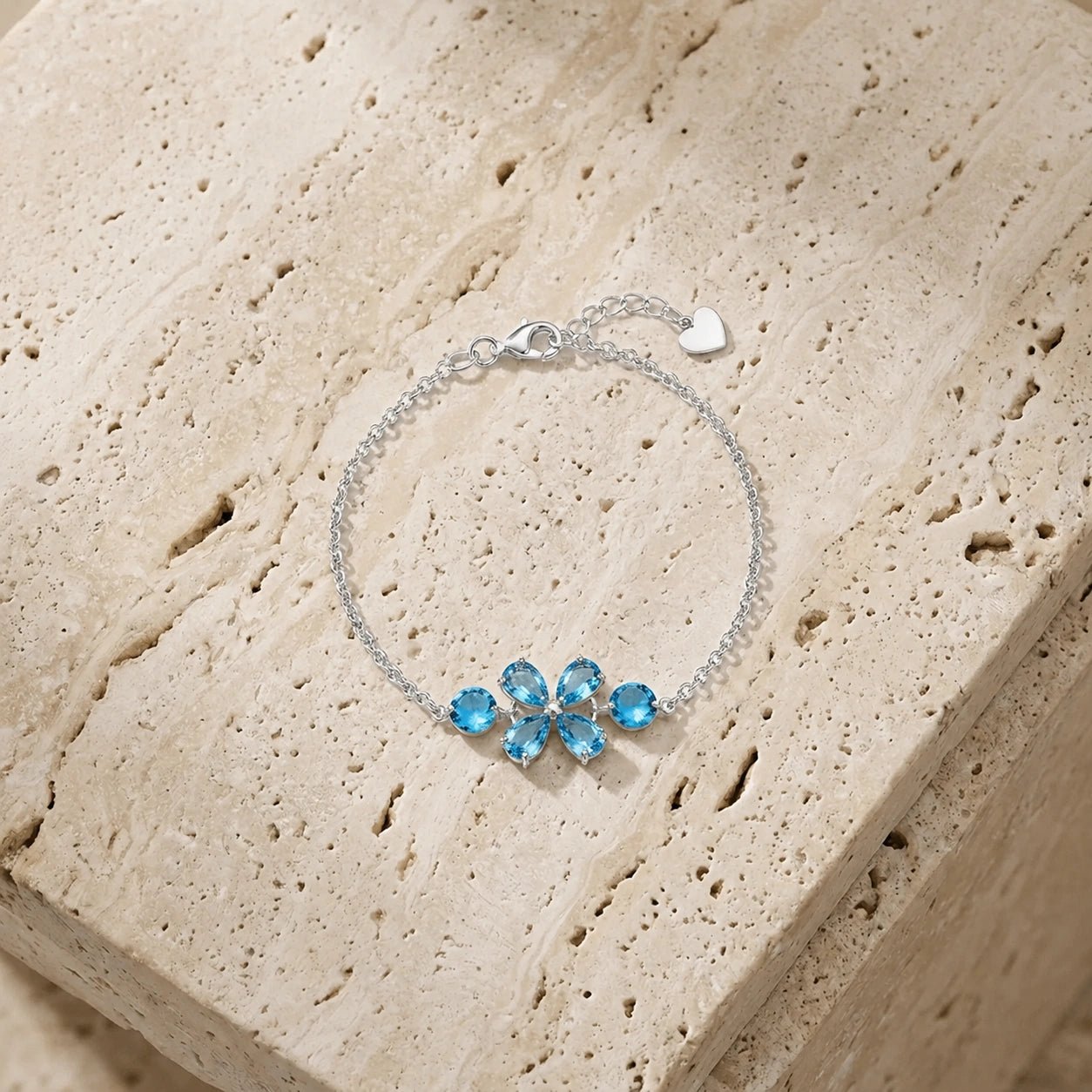 White Gold Cluster Gemstone Bracelet Citrine 10K — Fioretta