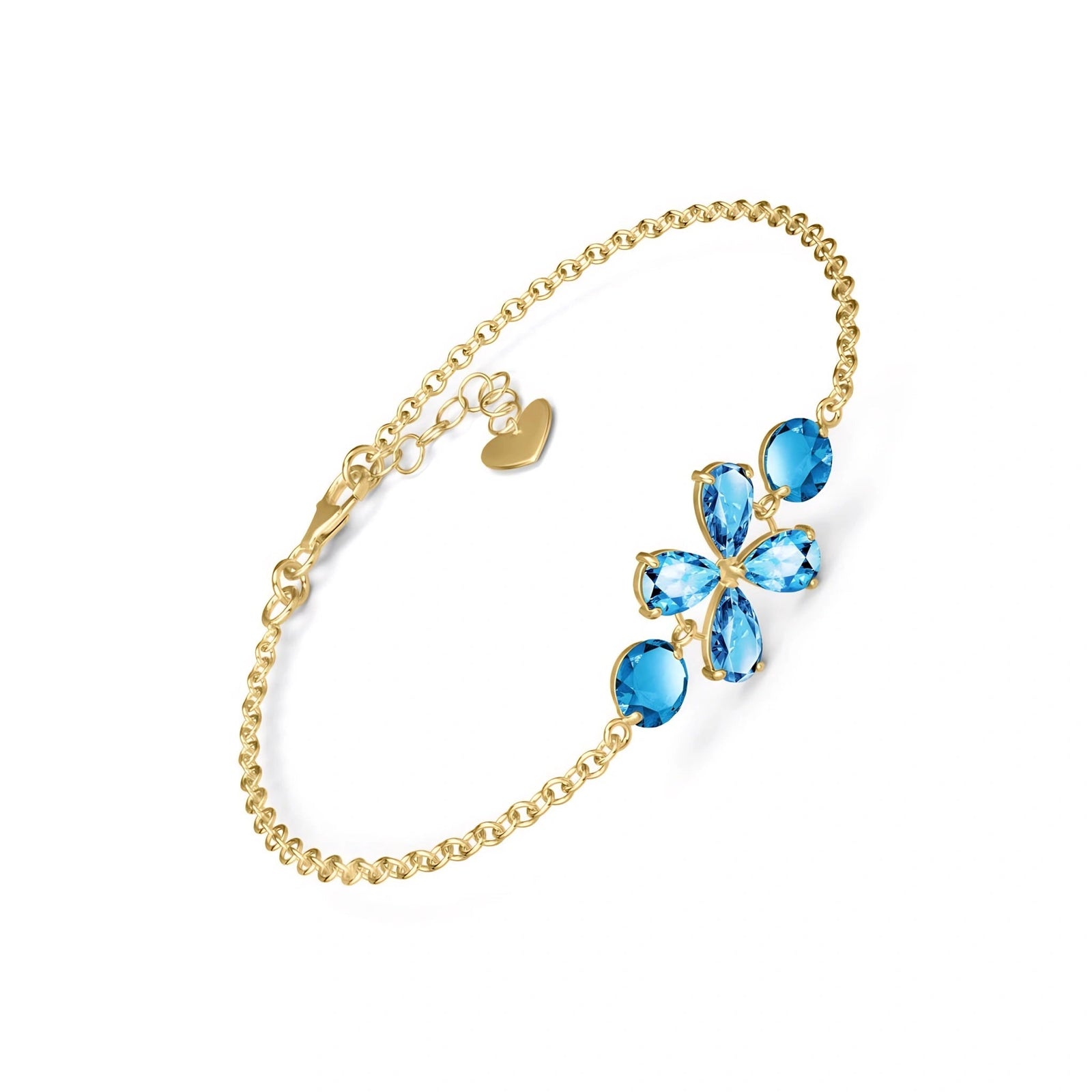 Yellow Gold Cluster Gemstone Bracelet Citrine 10K — Fioretta