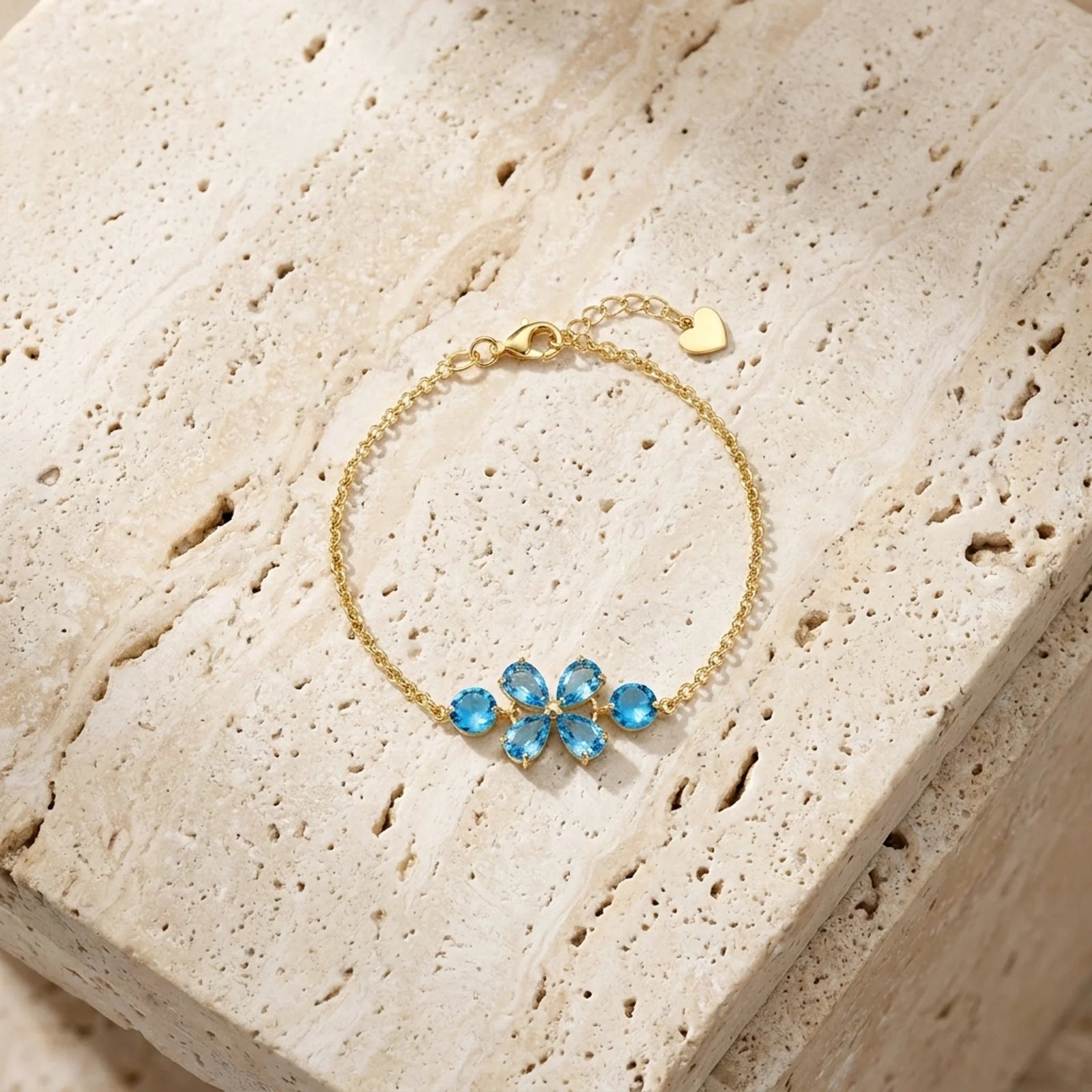 Yellow Gold Cluster Gemstone Bracelet Citrine 10K — Fioretta