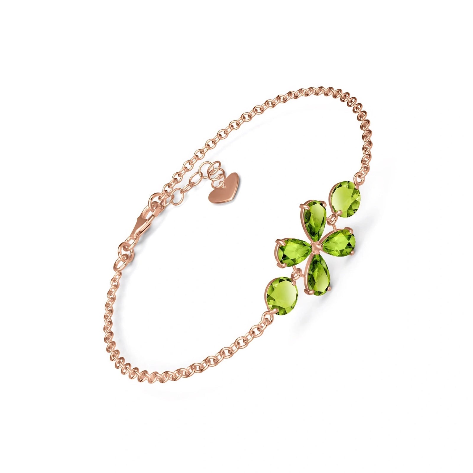 Rose Gold Cluster Gemstone Bracelet Emerald 10K — Fioretta