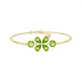 Yellow Gold Cluster Gemstone Bracelet Emerald 10K — Fioretta