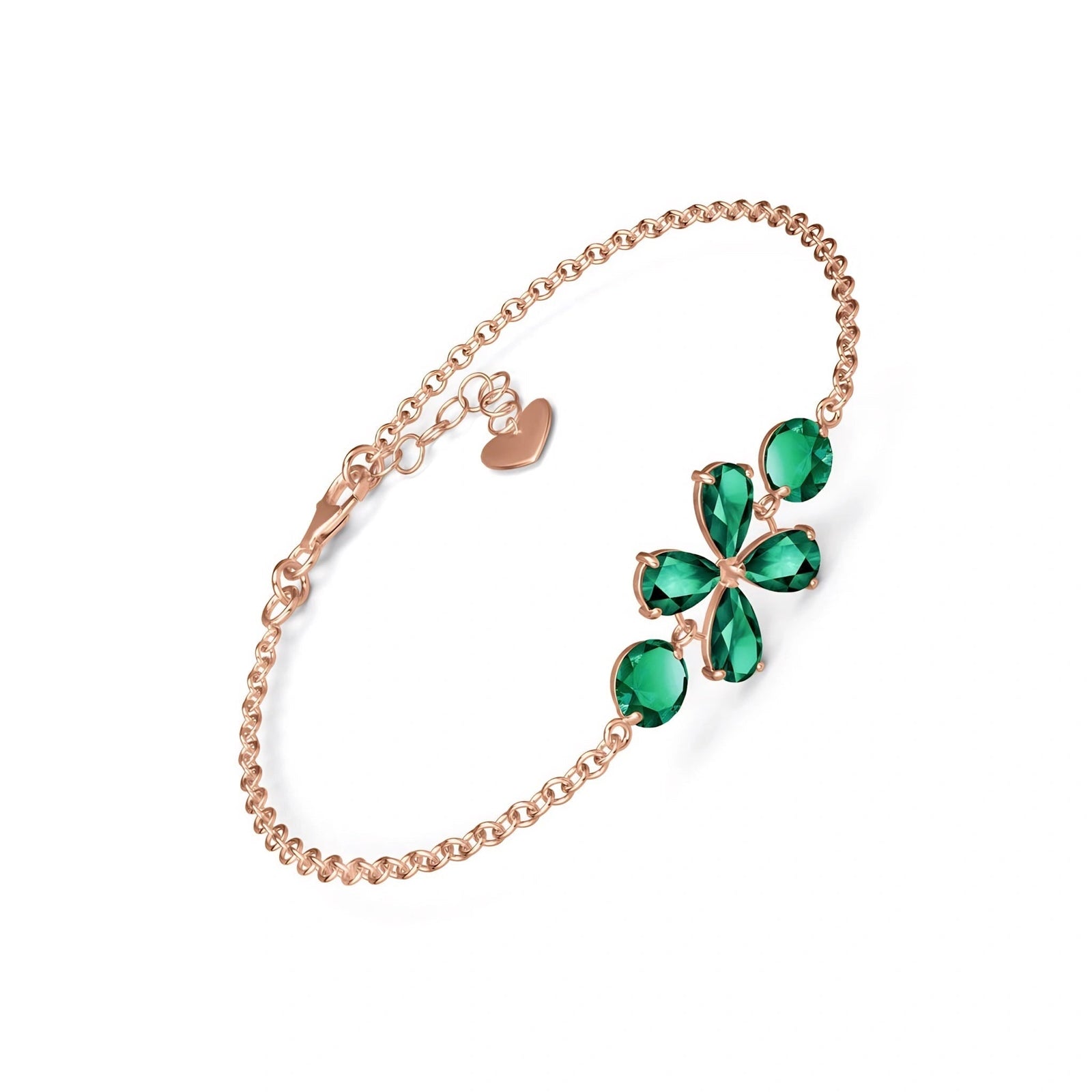 Rose Gold Cluster Gemstone Bracelet Ruby 10K — Fioretta