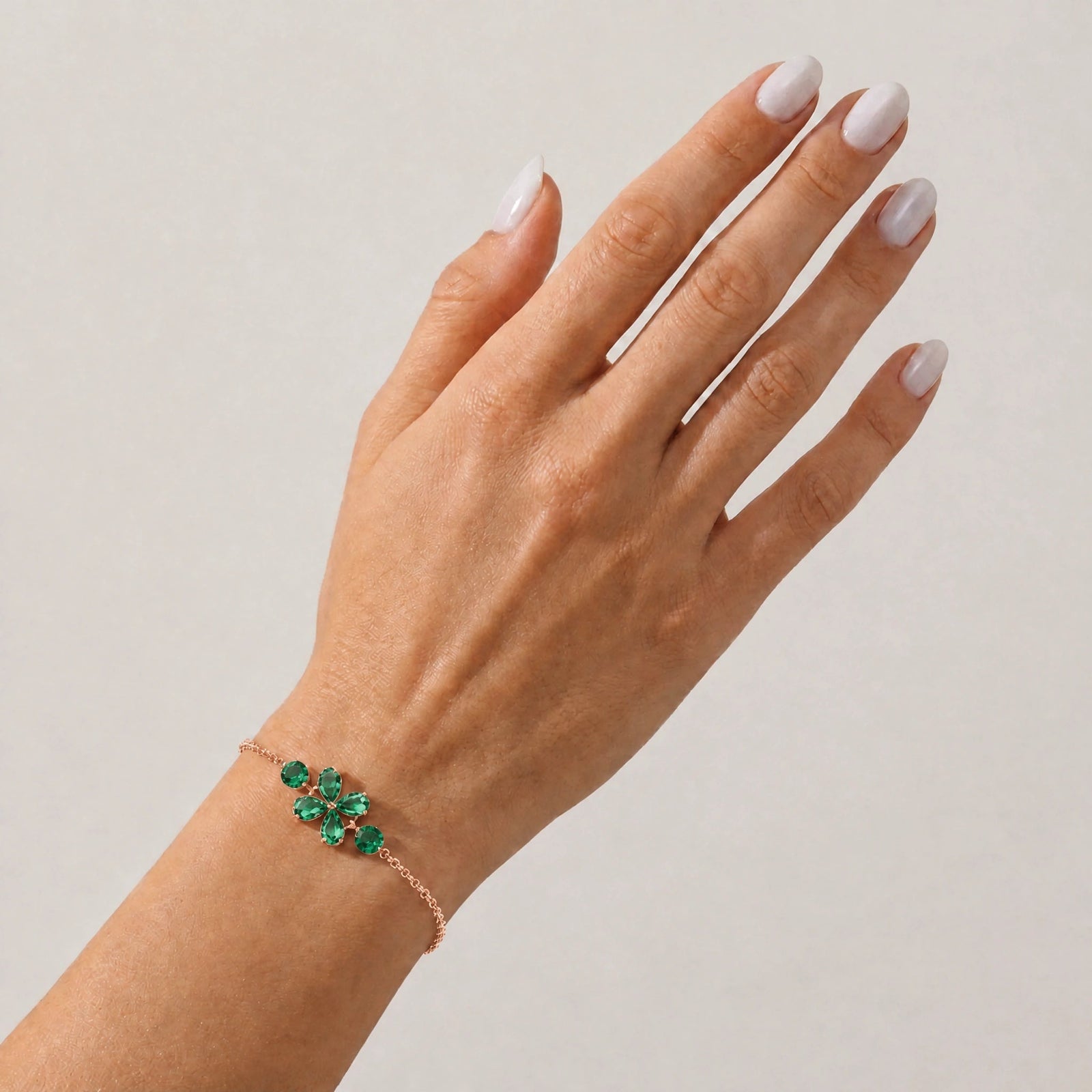 Rose Gold Cluster Gemstone Bracelet Ruby 10K — Fioretta
