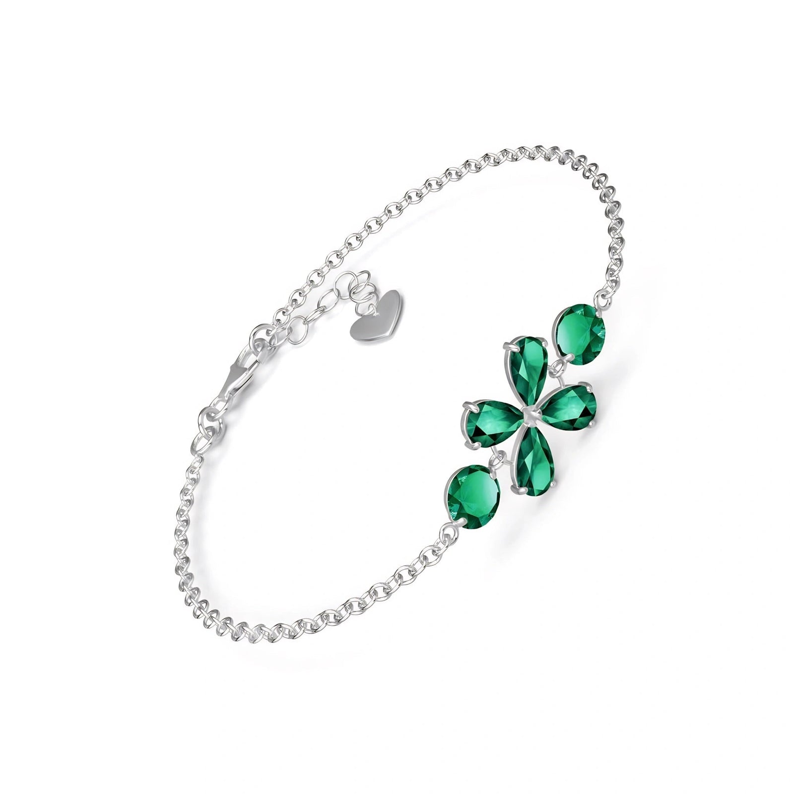 White Gold Cluster Gemstone Bracelet Ruby 10K — Fioretta