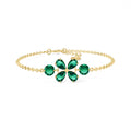 Yellow Gold Cluster Gemstone Bracelet Ruby 10K — Fioretta