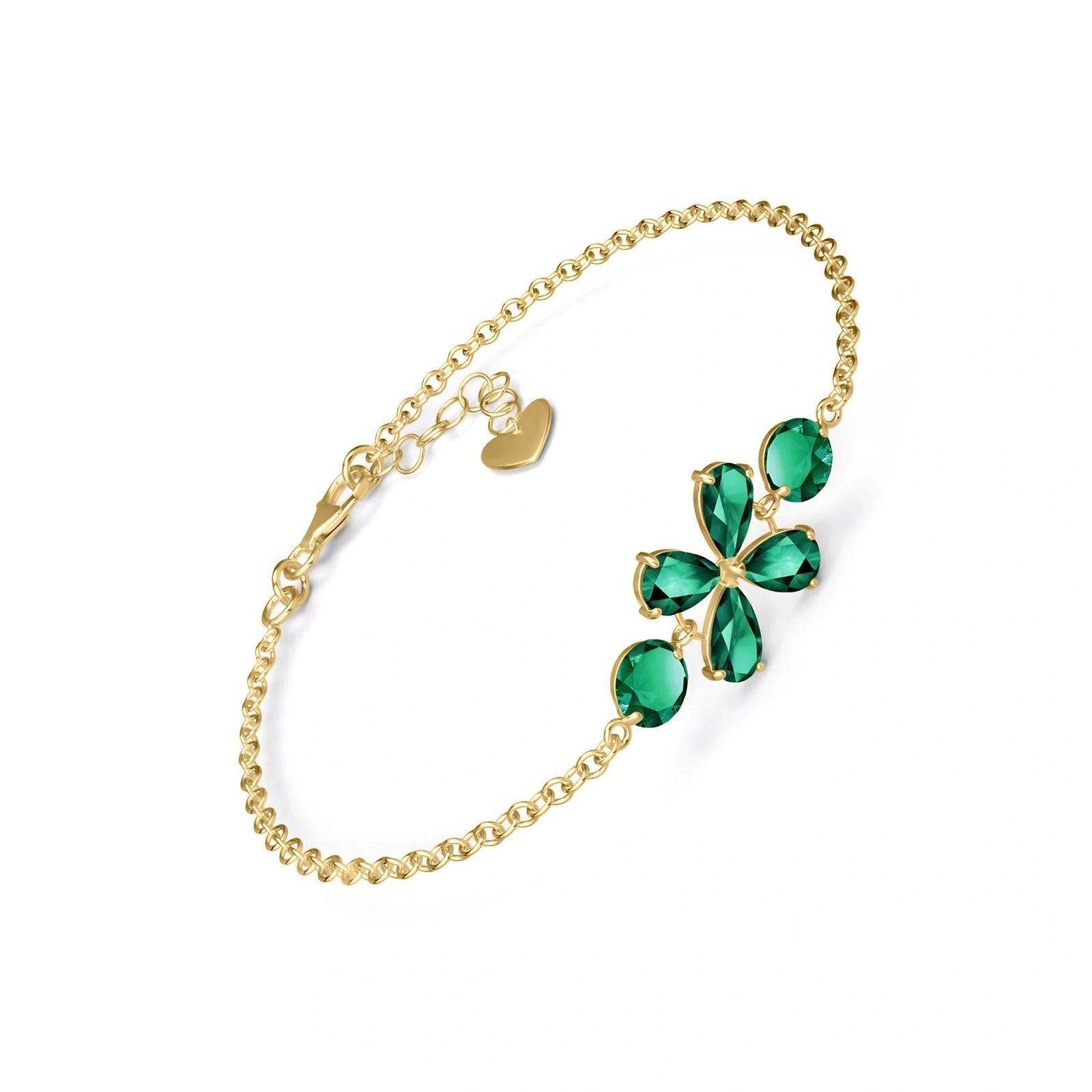 Yellow Gold Cluster Gemstone Bracelet Ruby 10K — Fioretta