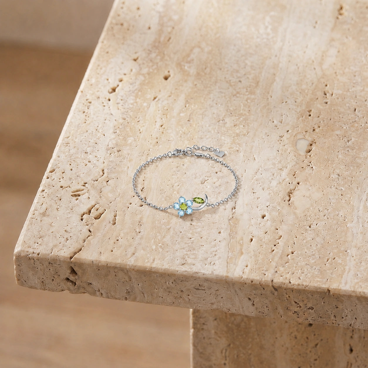 White Gold Peridot & Aquamarine — Mariagraziella