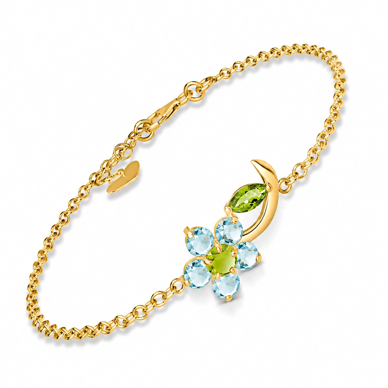 Yellow Gold Peridot & Aquamarine — Mariagraziella