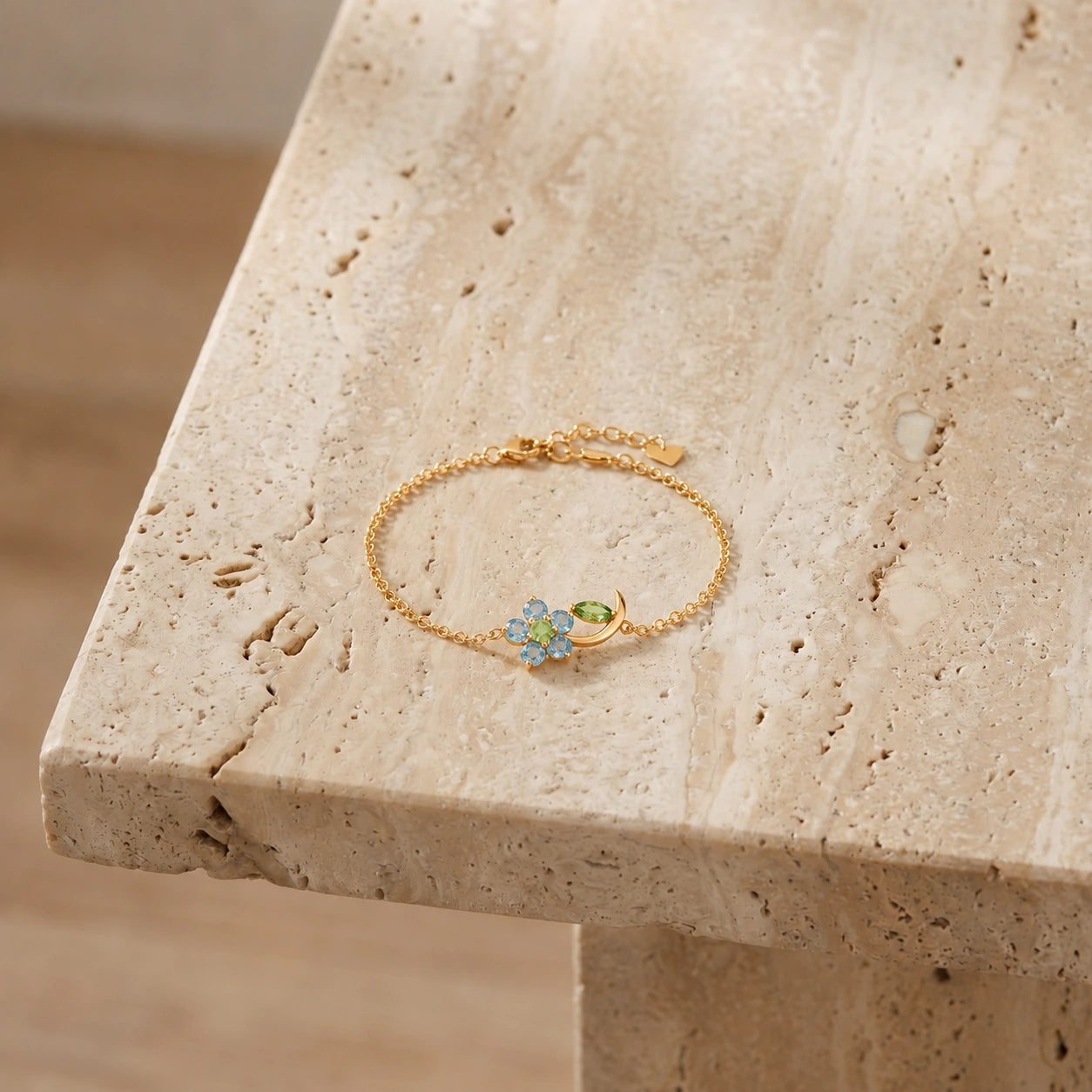 Yellow Gold Peridot & Aquamarine — Mariagraziella