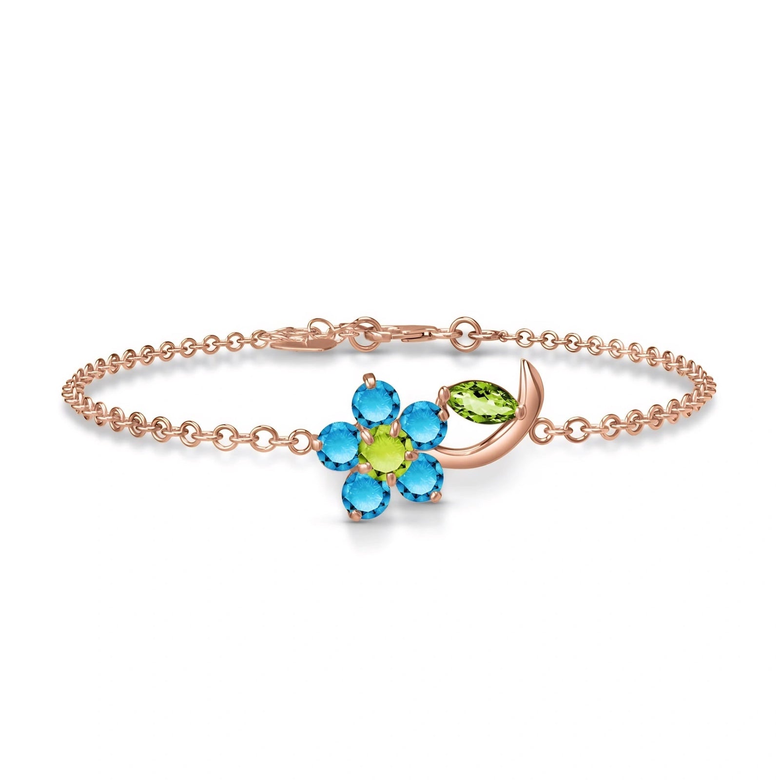 Rose Gold Peridot & Blue Topaz — Mariagraziella
