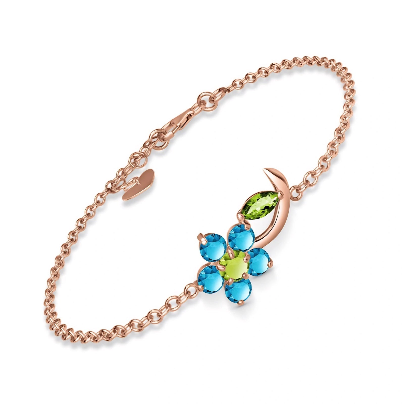Rose Gold Peridot & Blue Topaz — Mariagraziella