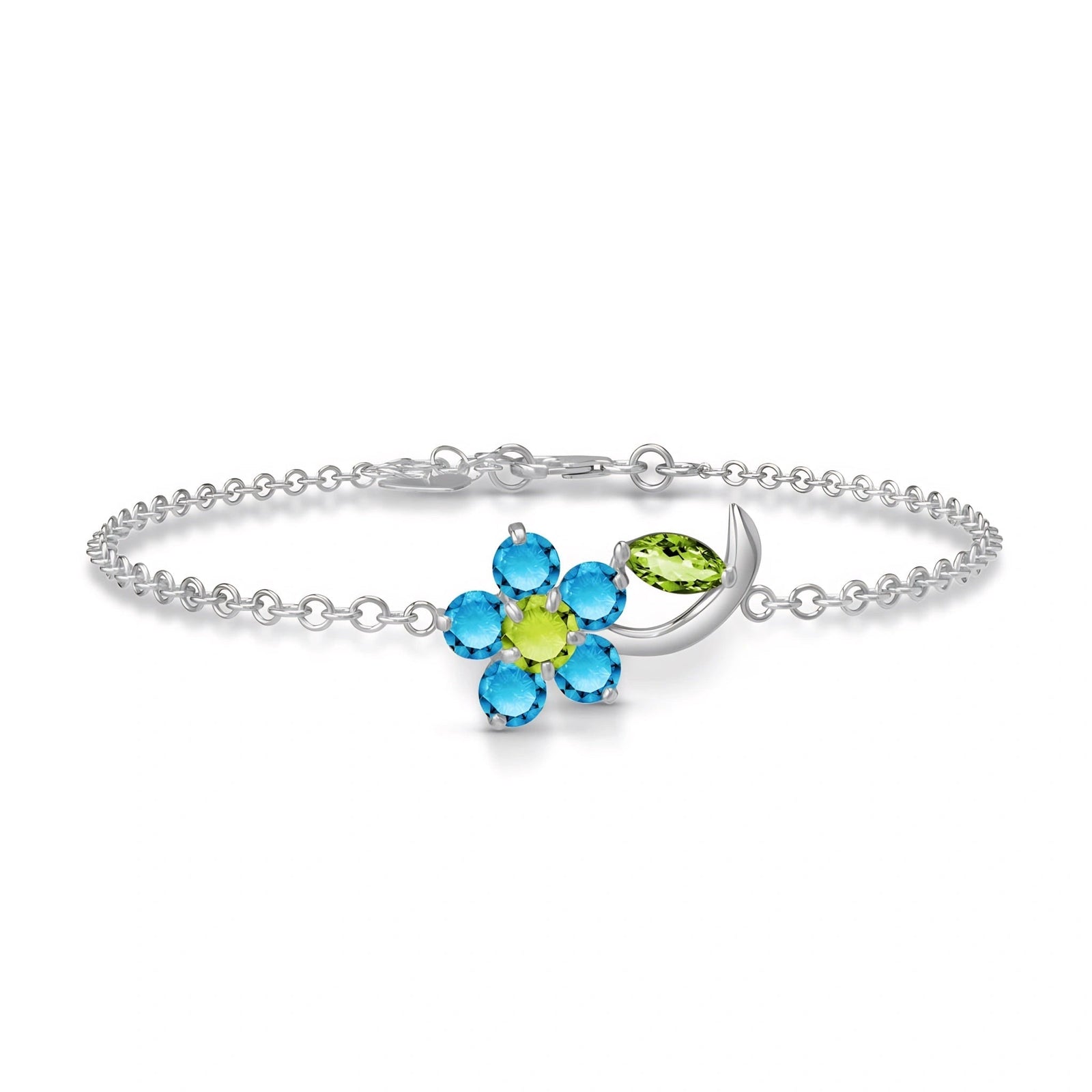 White Gold Peridot & Blue Topaz — Mariagraziella