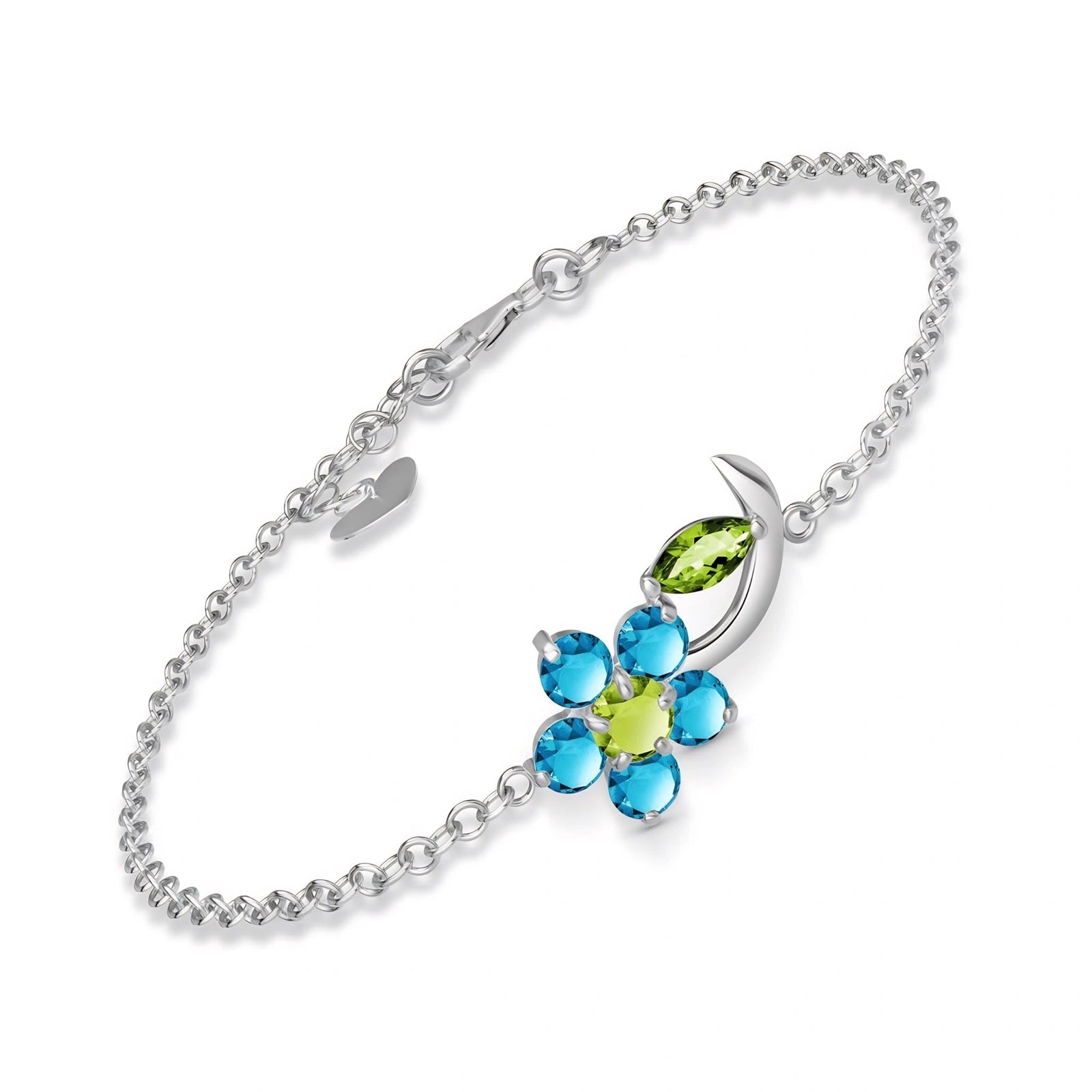 White Gold Peridot & Blue Topaz — Mariagraziella
