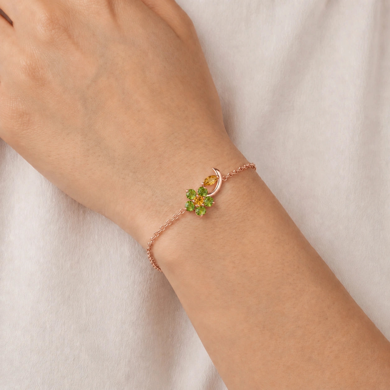 Rose Gold Peridot & Citrine — Mariagraziella