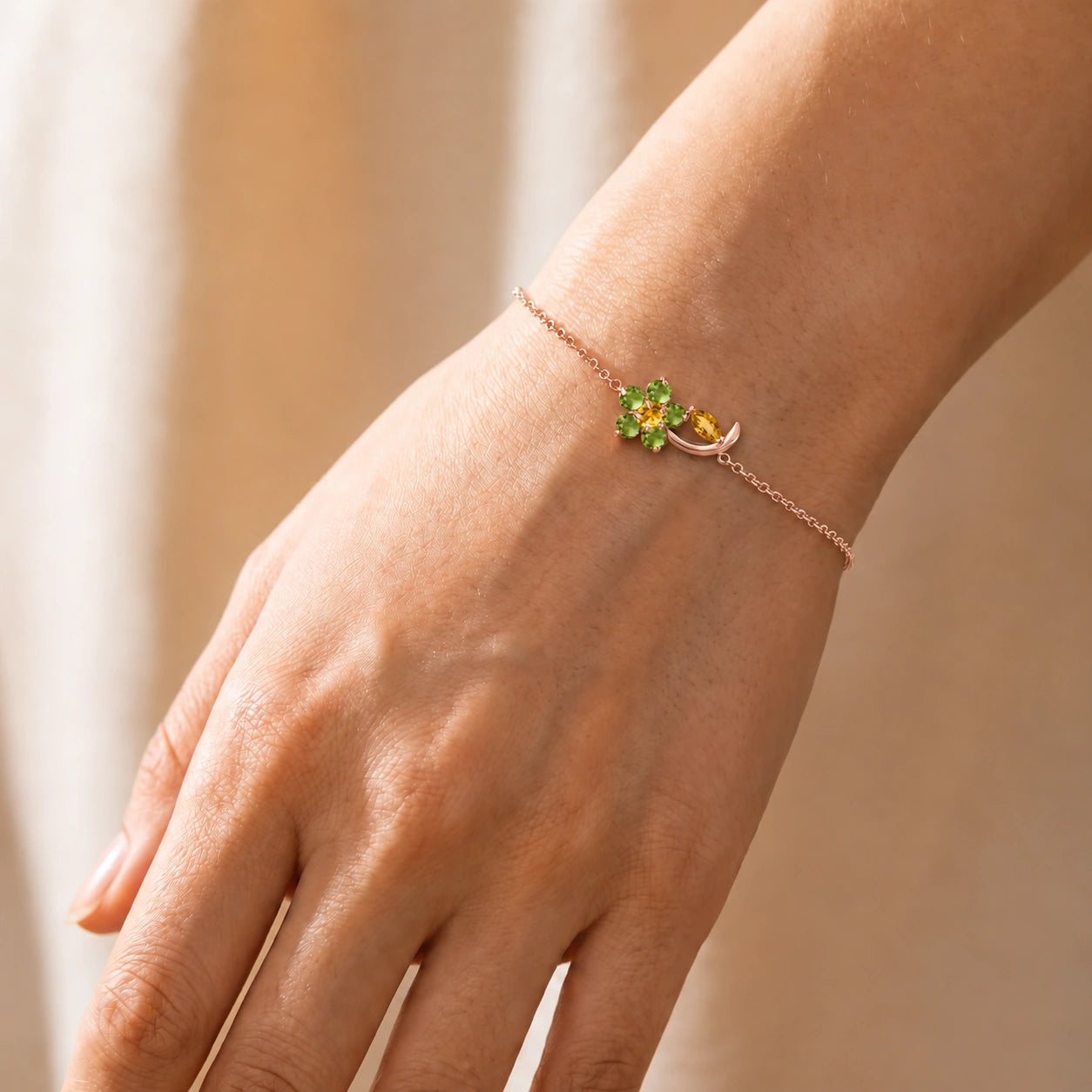 Rose Gold Peridot & Citrine — Mariagraziella