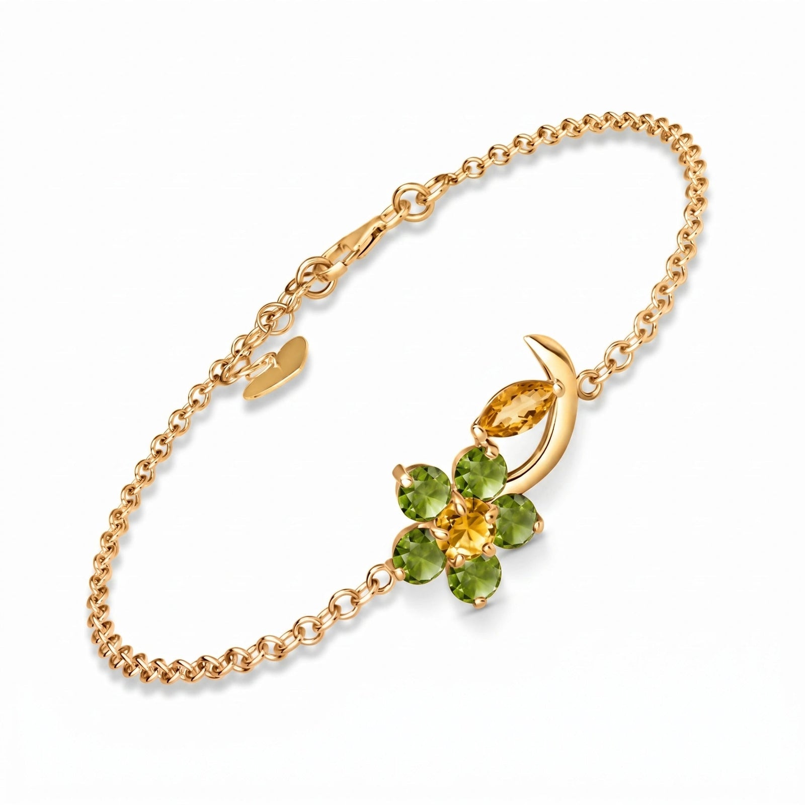 Yellow Gold Peridot & Citrine — Mariagraziella