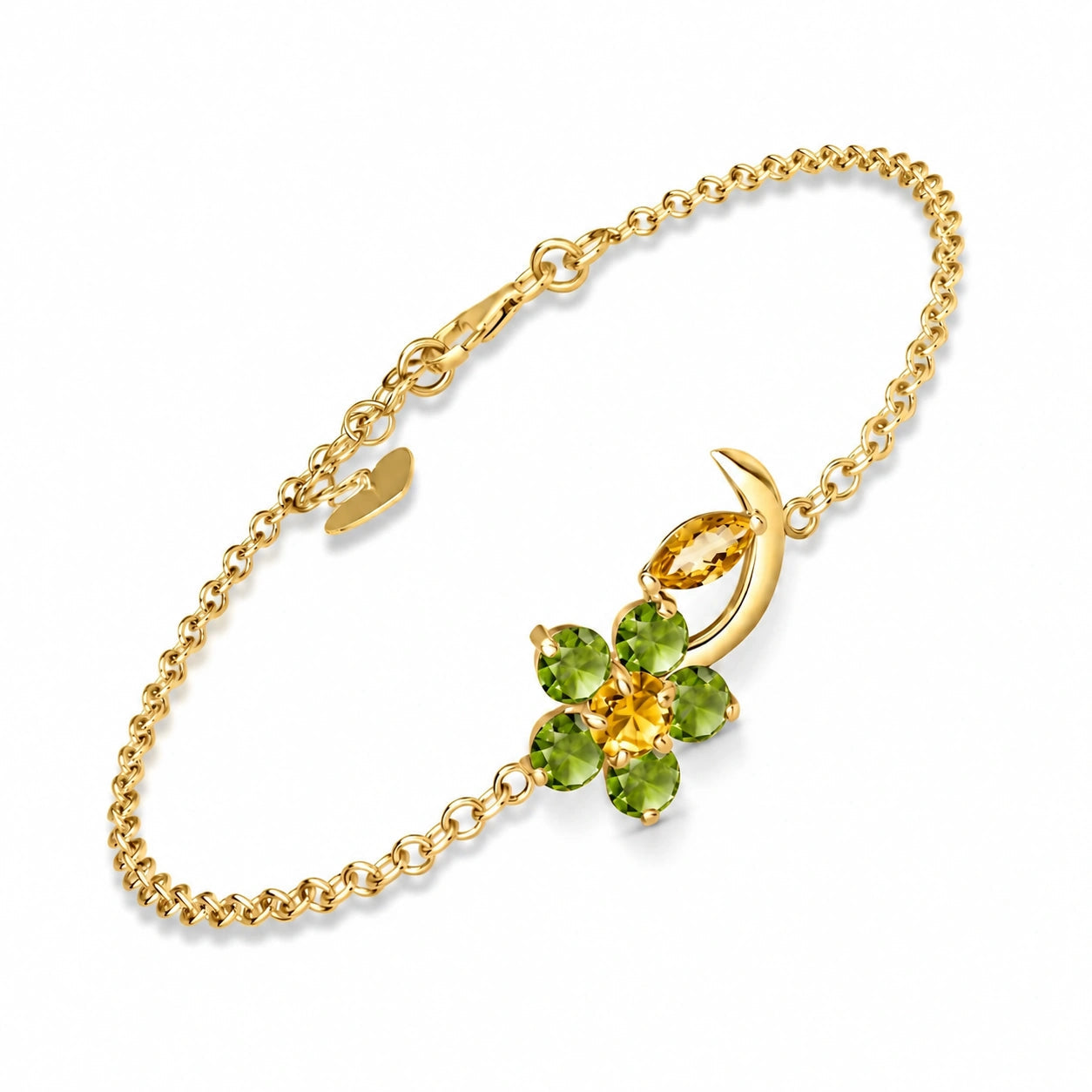 Yellow Gold Peridot & Citrine — Mariagraziella