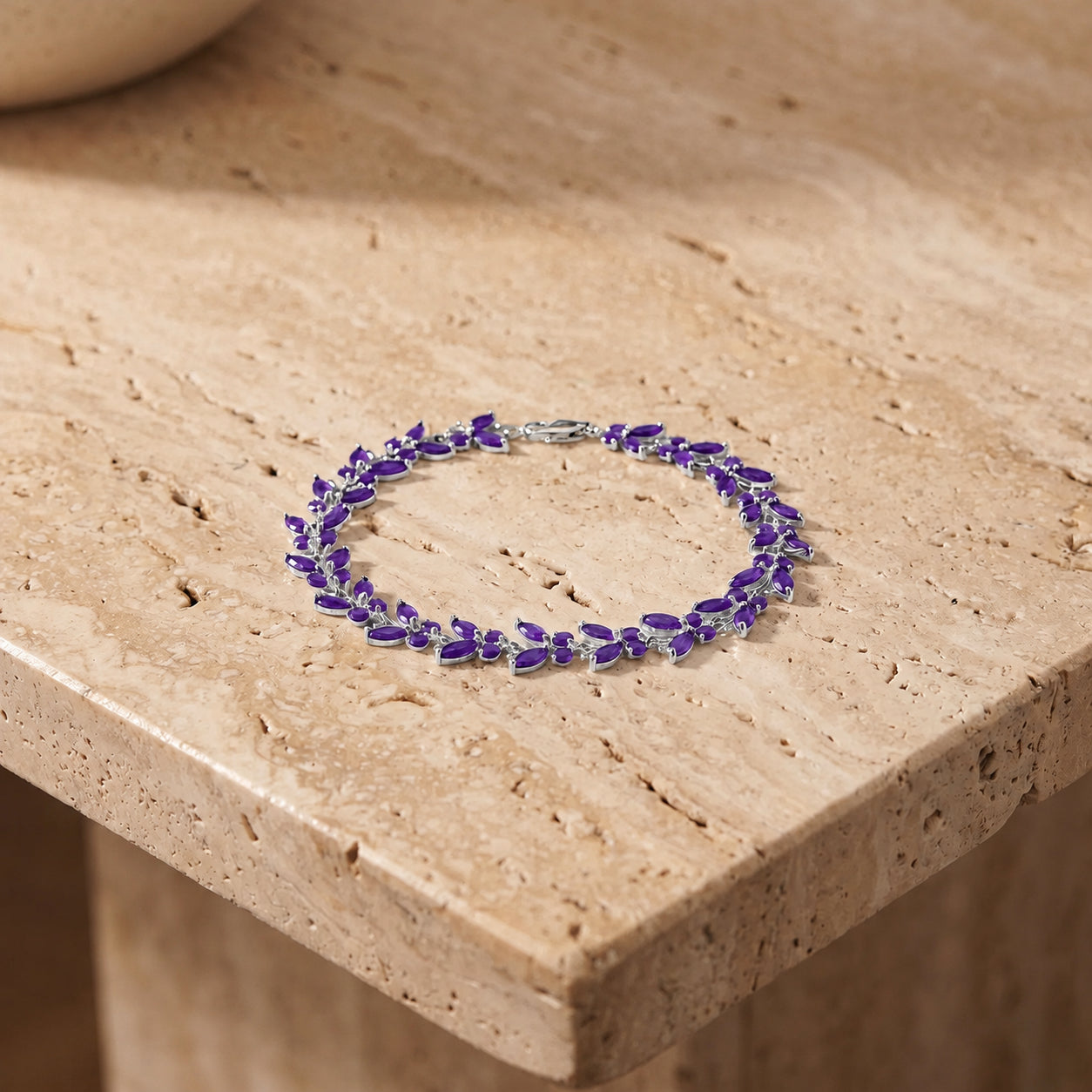White Gold Celeste Bracelet Amethyst 10K — Elide