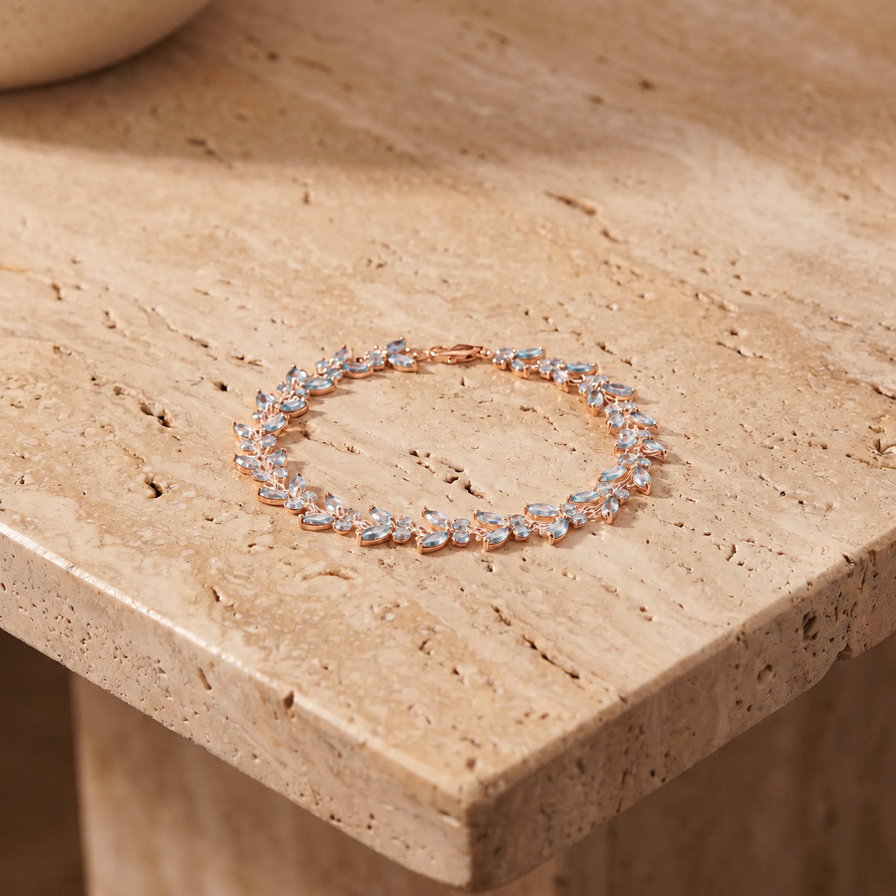 Rose Gold Celeste Bracelet Blue Topaz 10K — Elide
