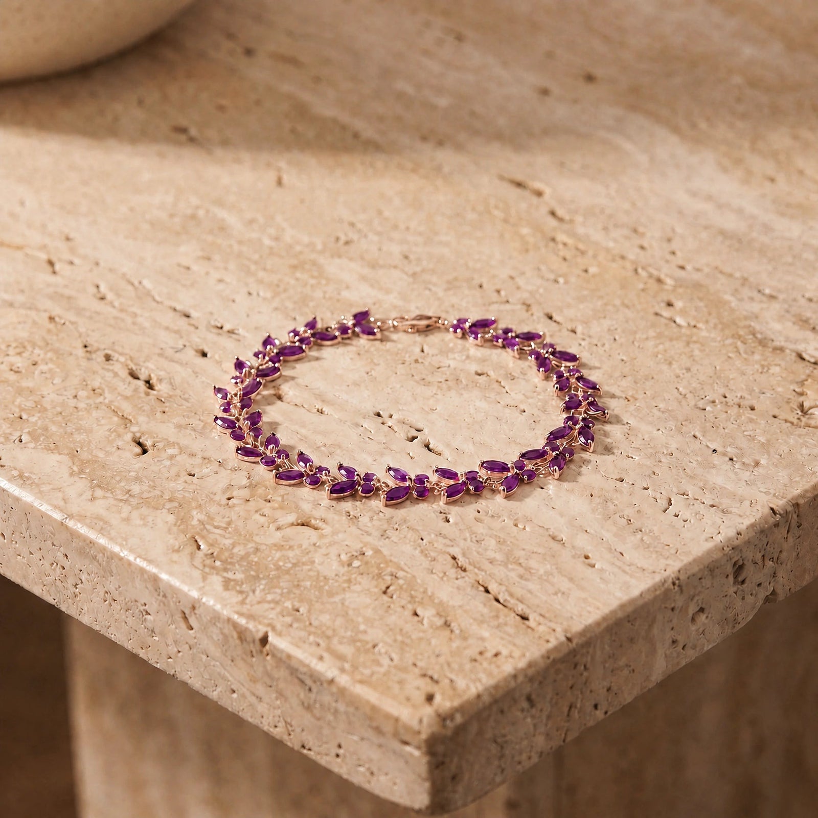 Rose Gold Celeste Bracelet Blue Topaz 10K — Elide