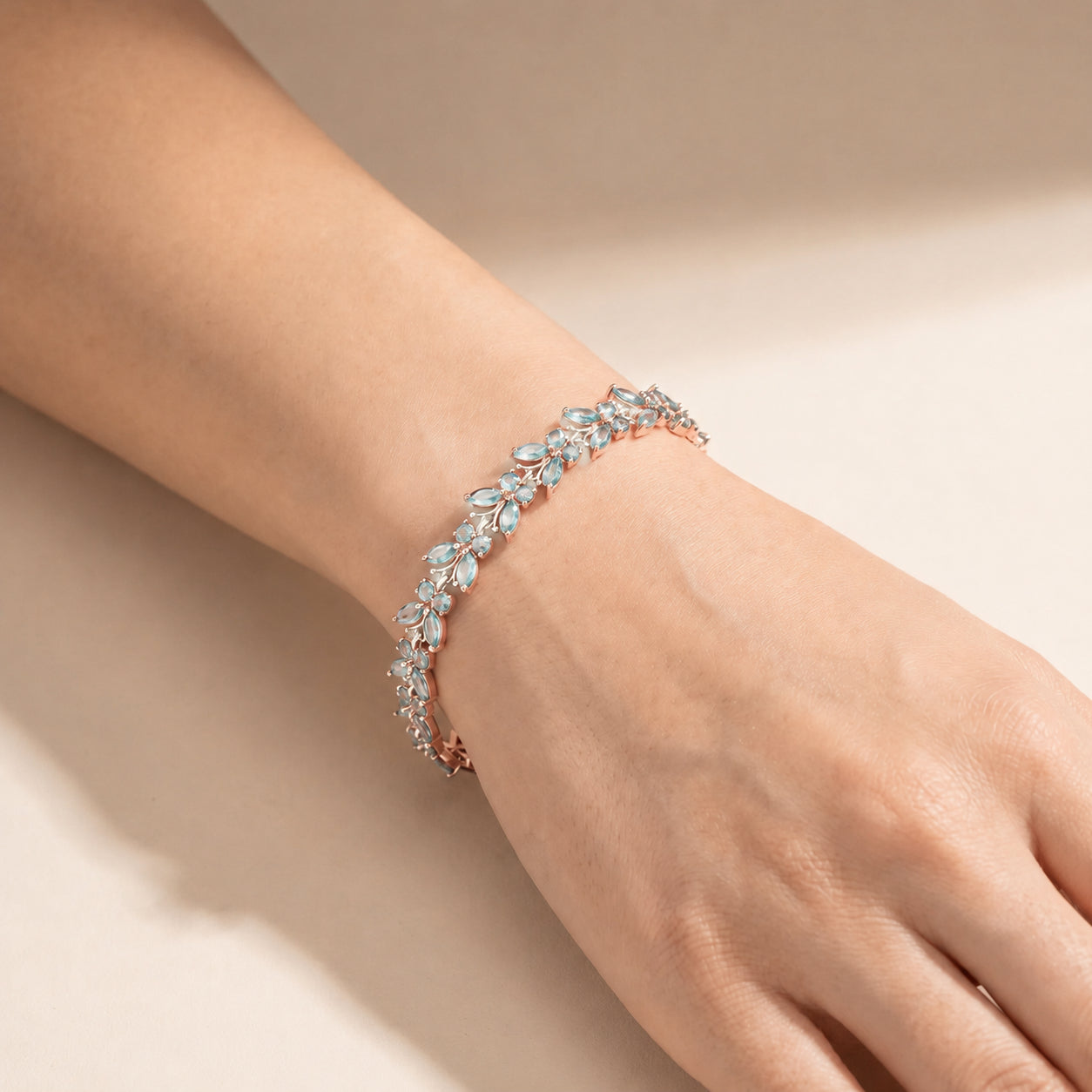 Rose Gold Celeste Bracelet Blue Topaz 10K — Elide