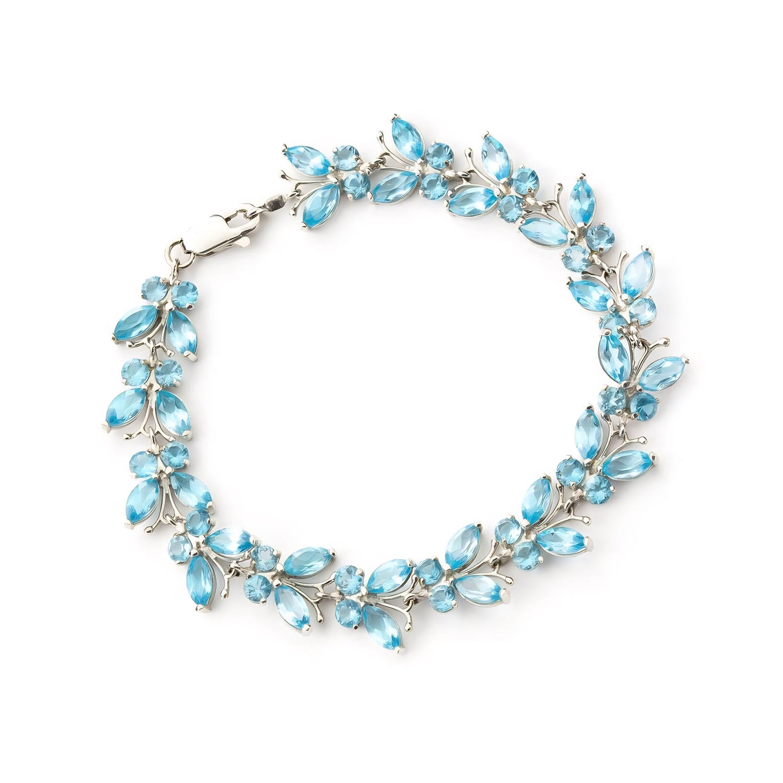 White Gold Celeste Bracelet Blue Topaz 10K — Elide