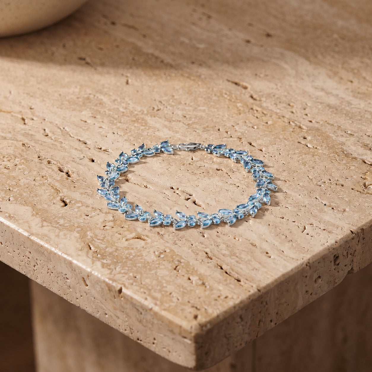 White Gold Celeste Bracelet Blue Topaz 10K — Elide