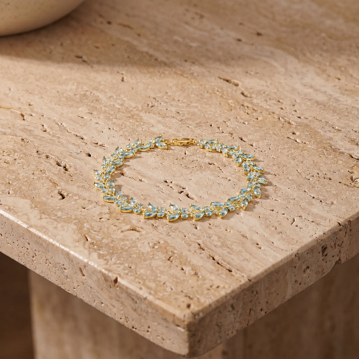 Yellow Gold Celeste Bracelet Blue Topaz 10K — Elide
