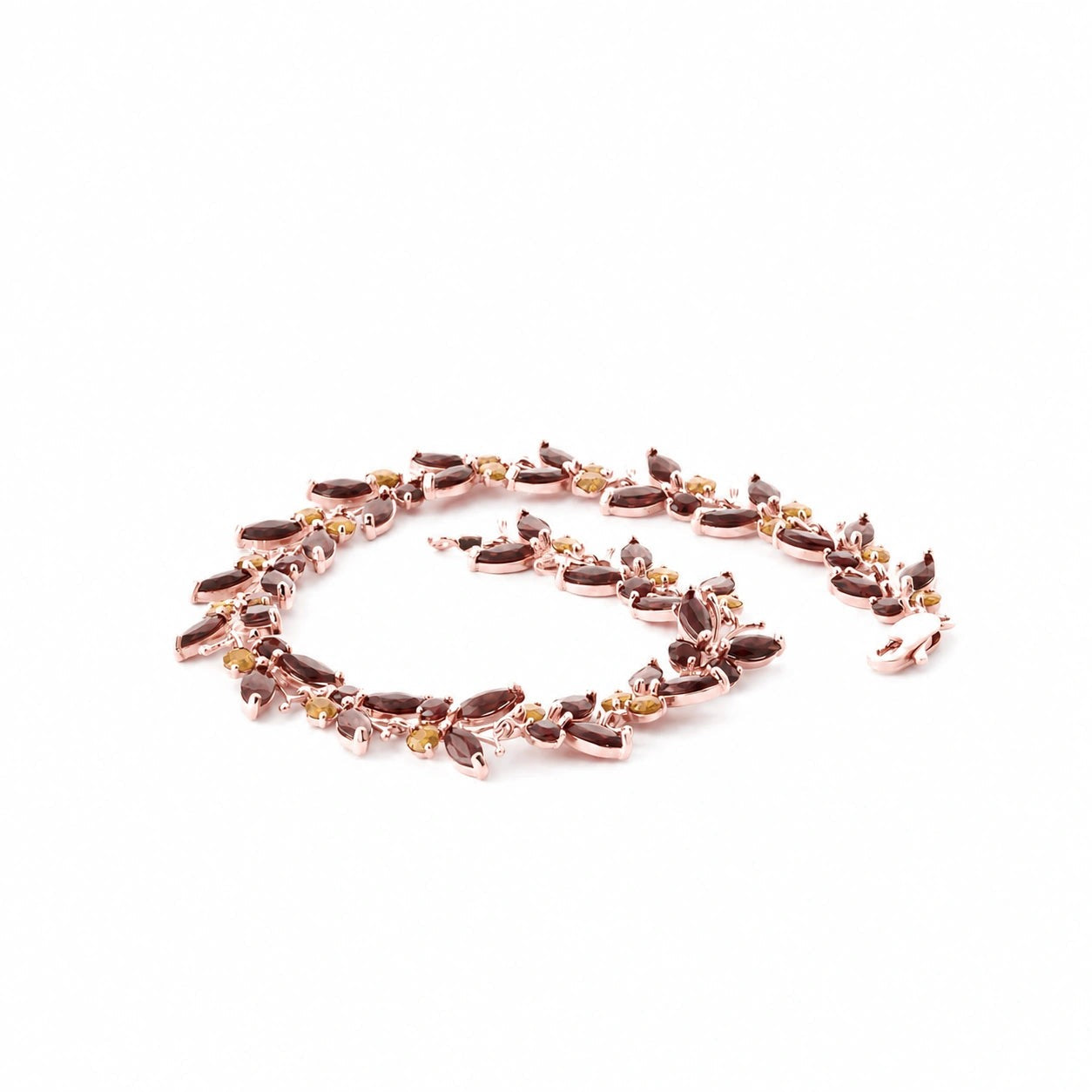 Rose Gold Celeste Bracelet Garnet 10K — Elide