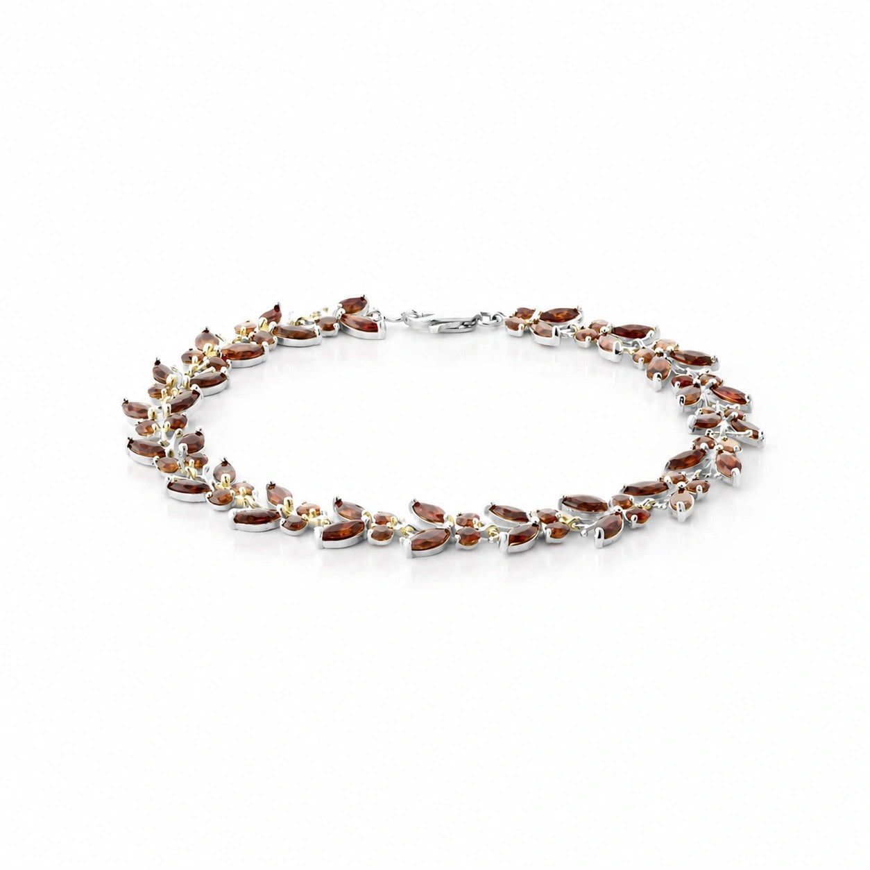 White Gold Celeste Bracelet Garnet 10K — Elide