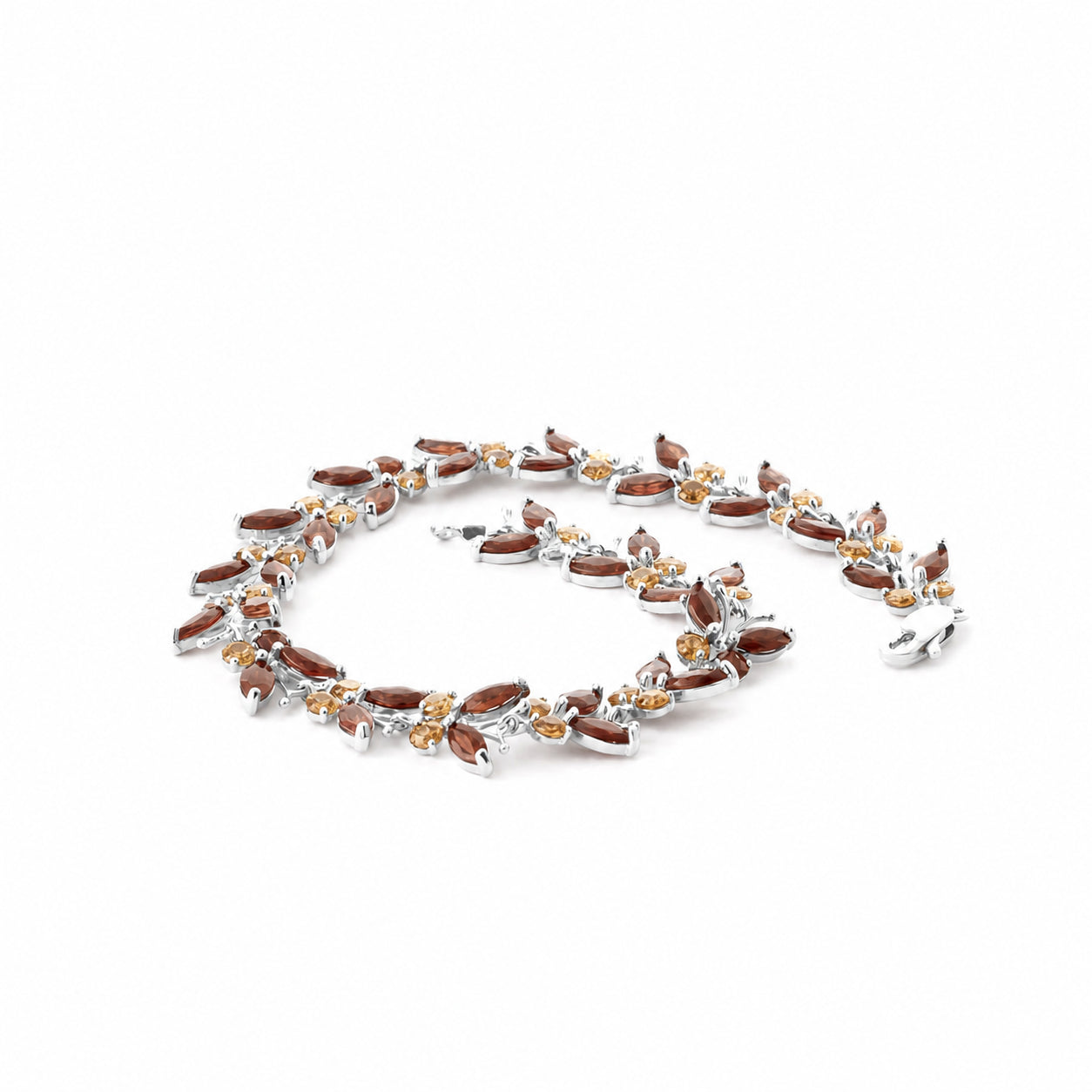 White Gold Celeste Bracelet Garnet 10K — Elide