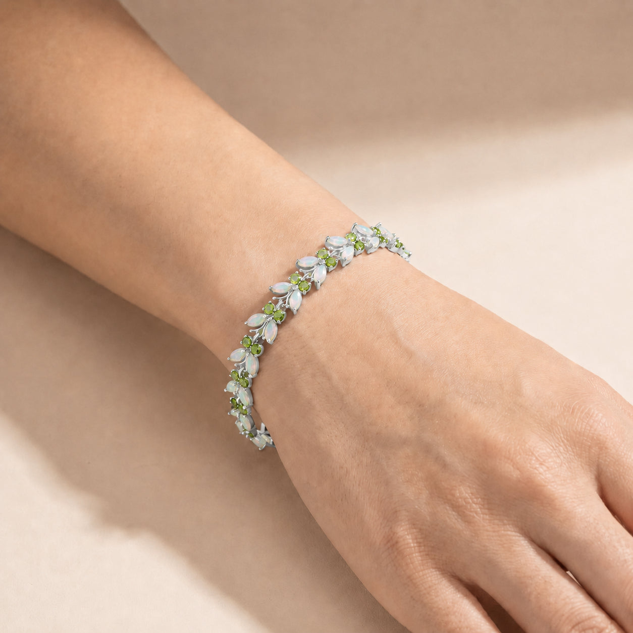 White Gold Celeste Bracelet Opal 10K — Elide