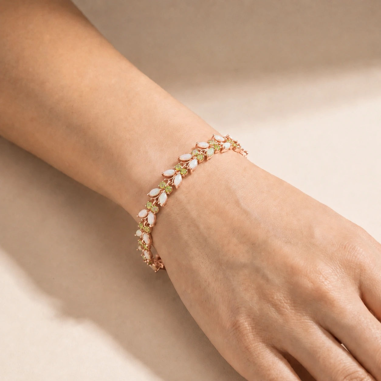 Rose Gold Celeste Bracelet Peridot 10K — Elide