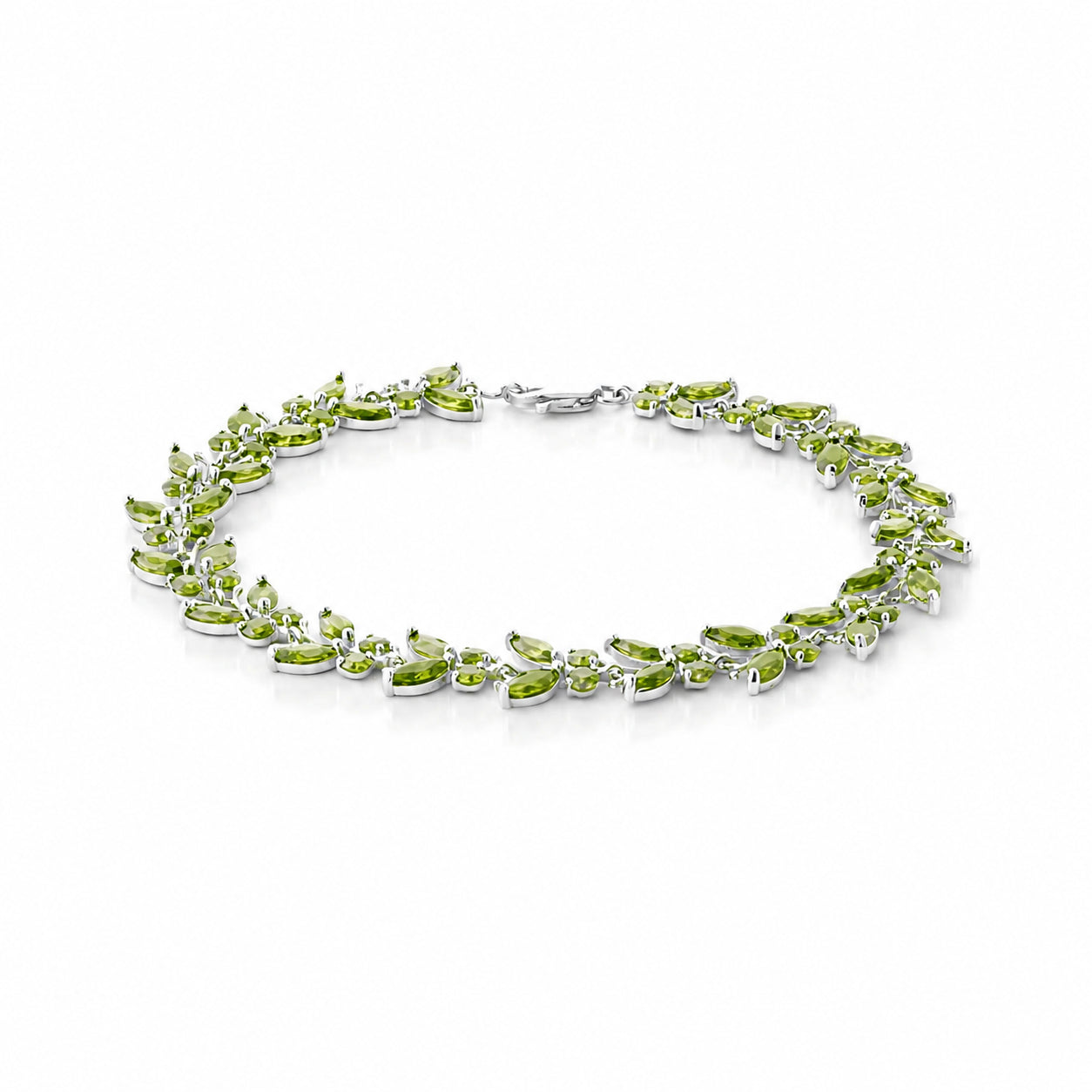 White Gold Celeste Bracelet Peridot 10K — Elide