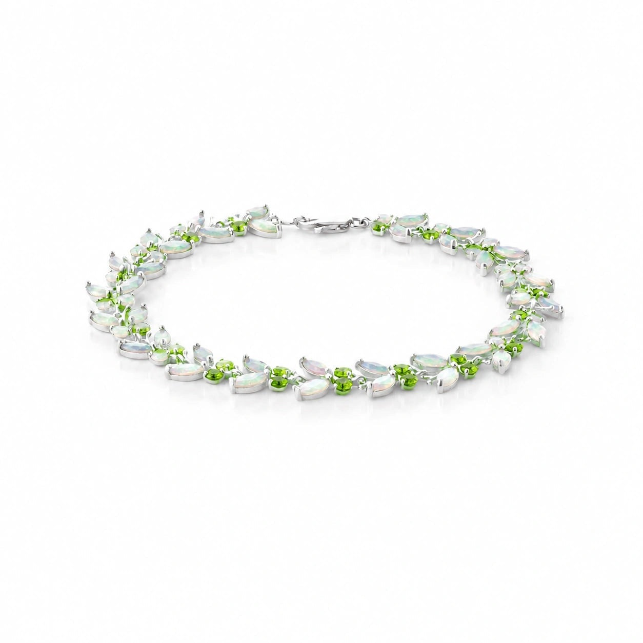 White Gold Celeste Bracelet Peridot 10K — Elide