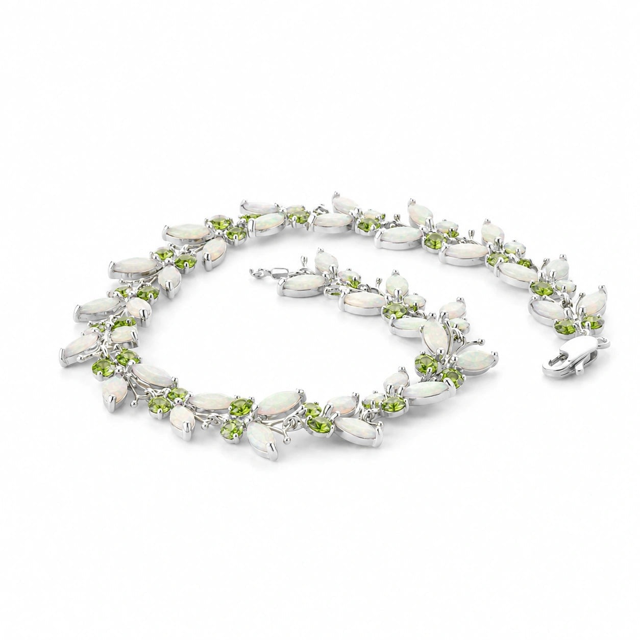 White Gold Celeste Bracelet Peridot 10K — Elide