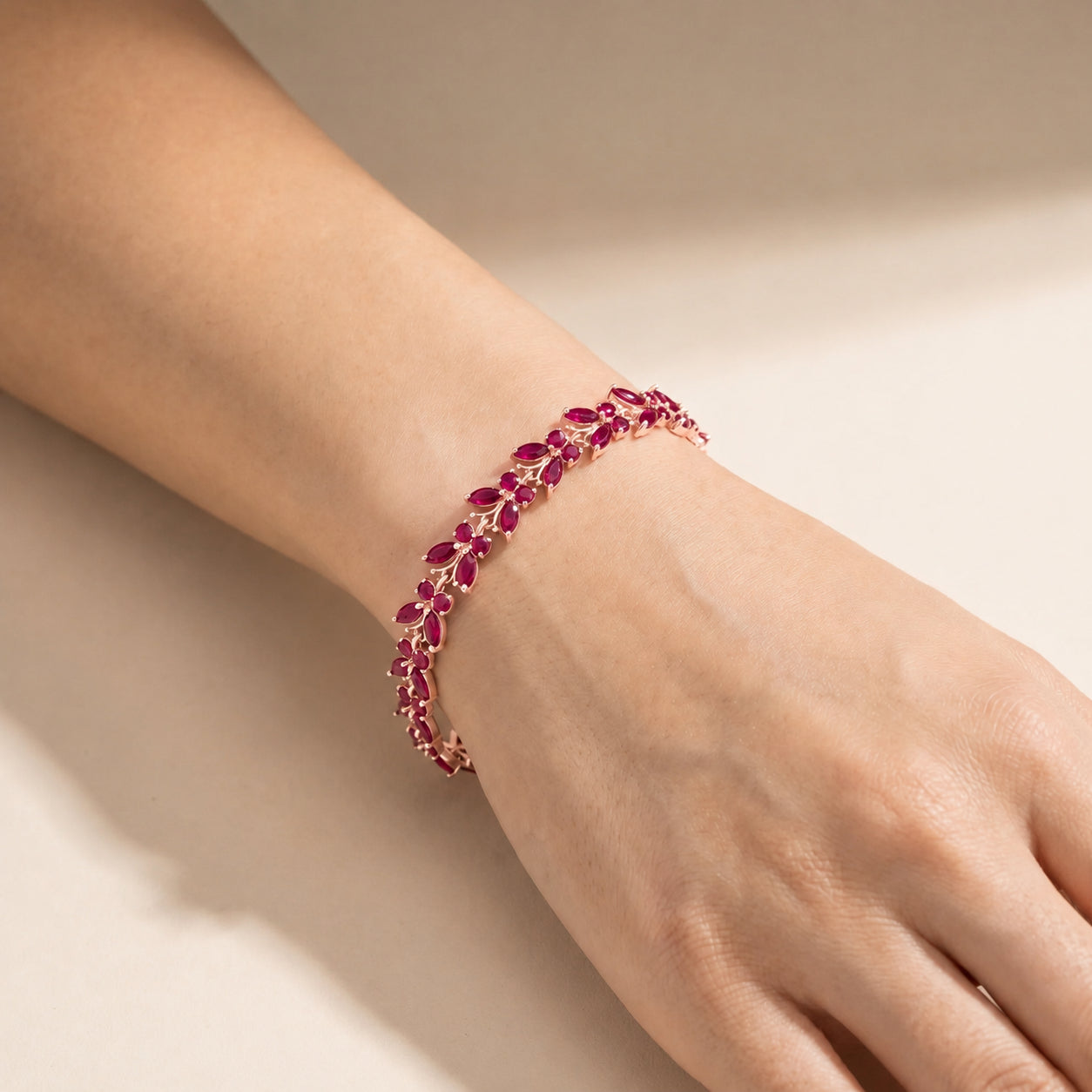 Rose Gold Celeste Bracelet Ruby 10K — Elide