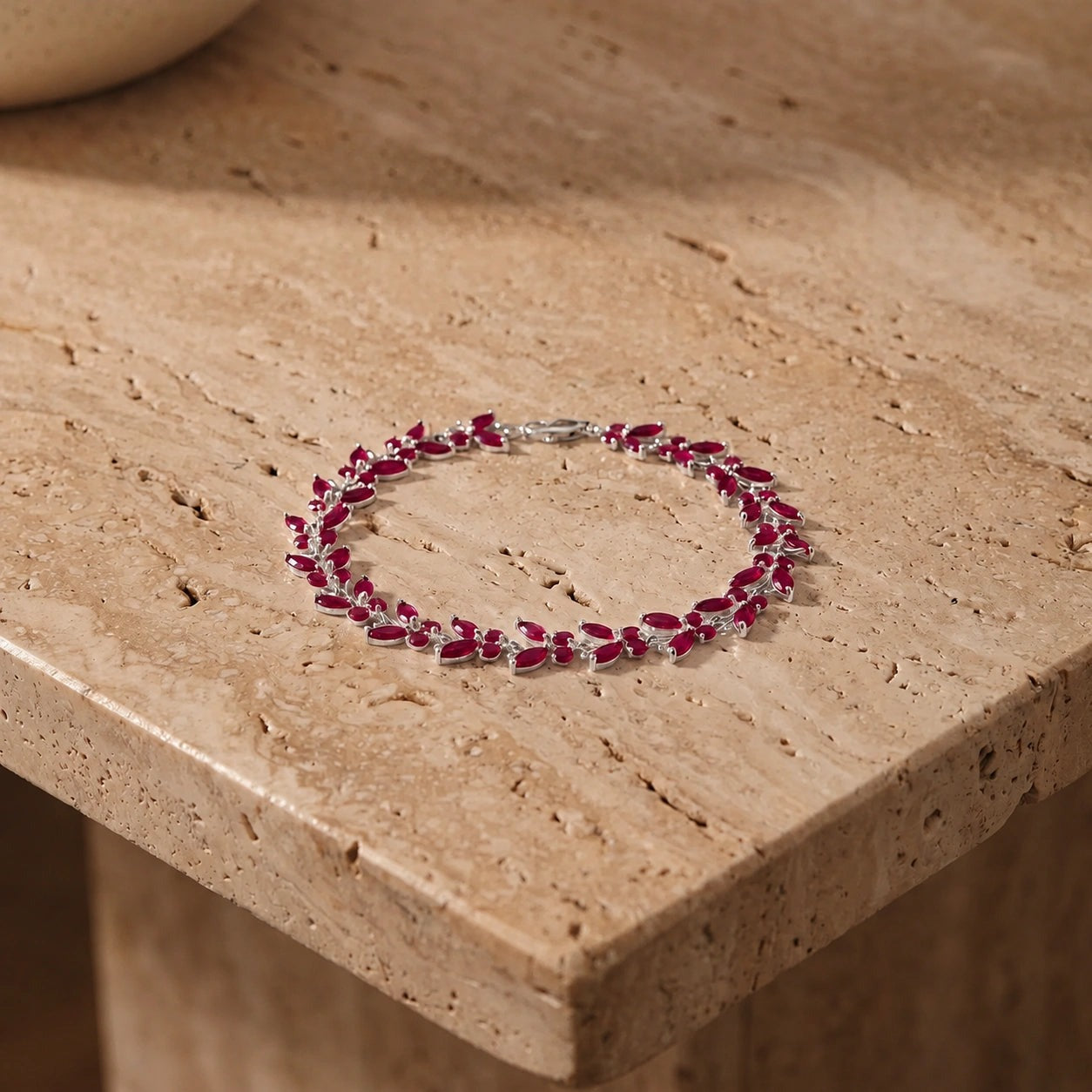 White Gold Celeste Bracelet Ruby 10K — Elide