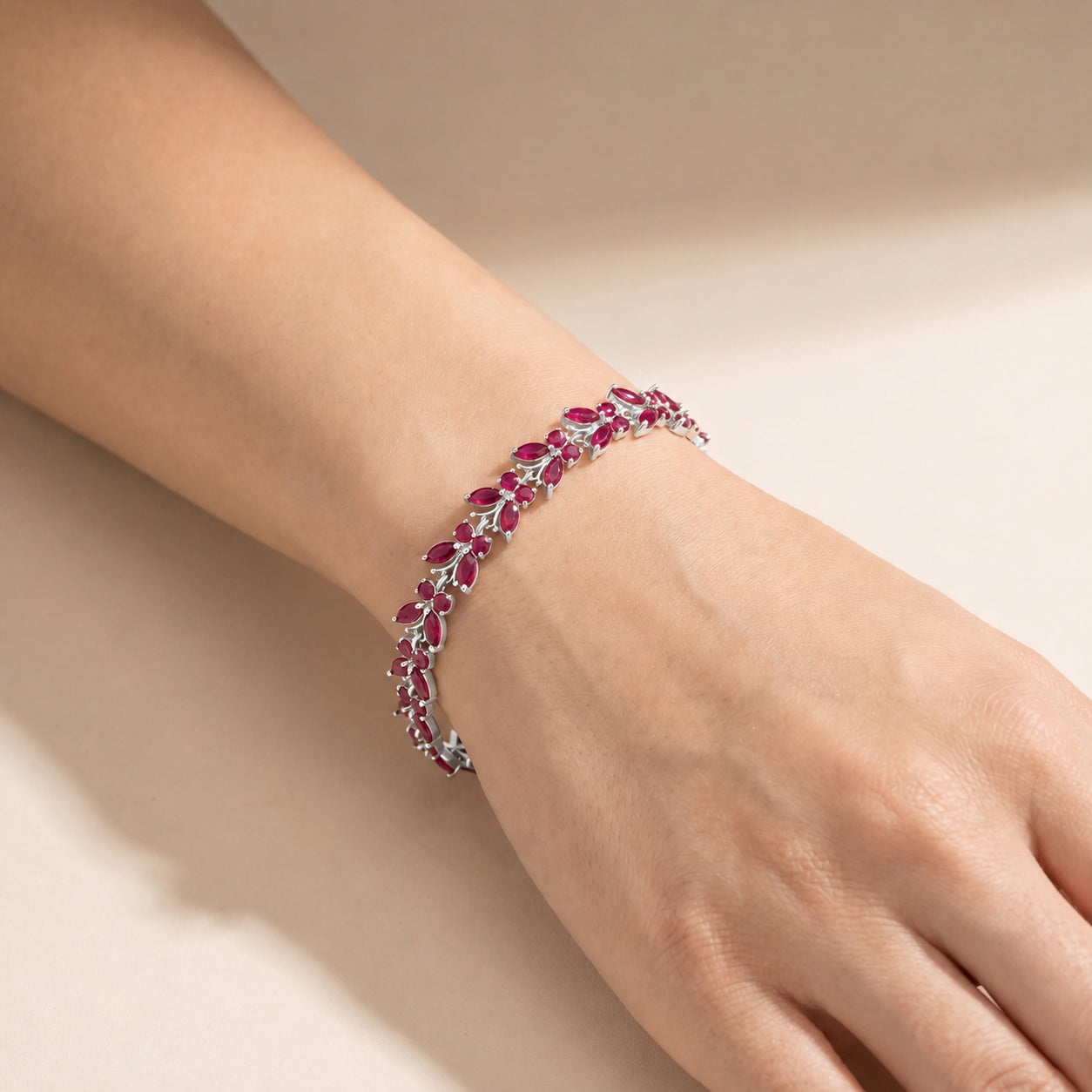 White Gold Celeste Bracelet Ruby 10K — Elide