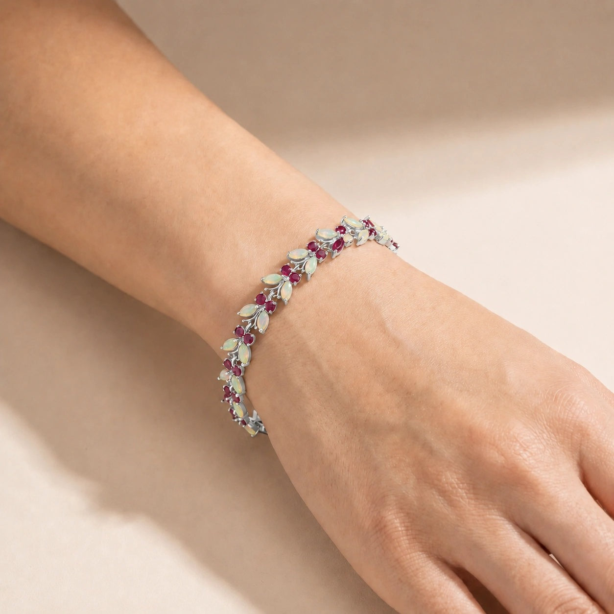 White Gold Celeste Bracelet Ruby 10K — Elide