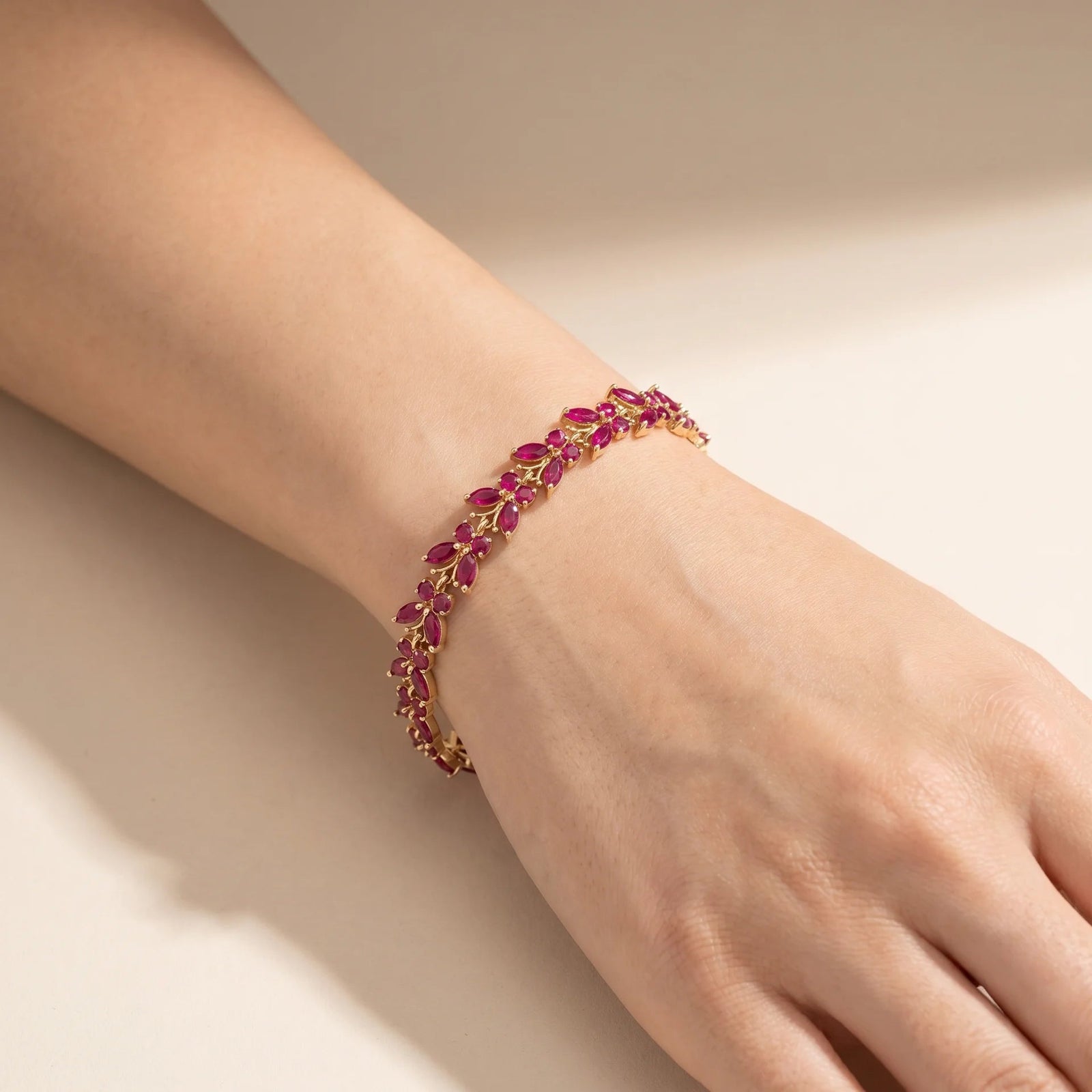 Yellow Gold Celeste Bracelet Ruby 10K — Elide