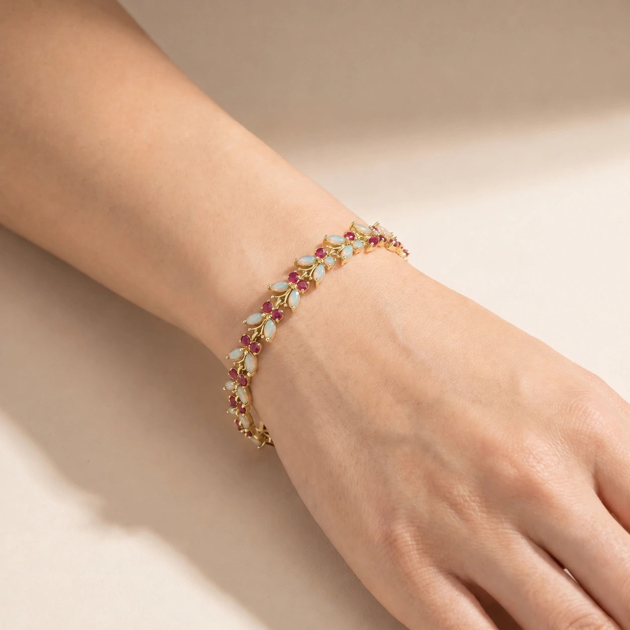 Yellow Gold Celeste Bracelet Ruby 10K — Elide