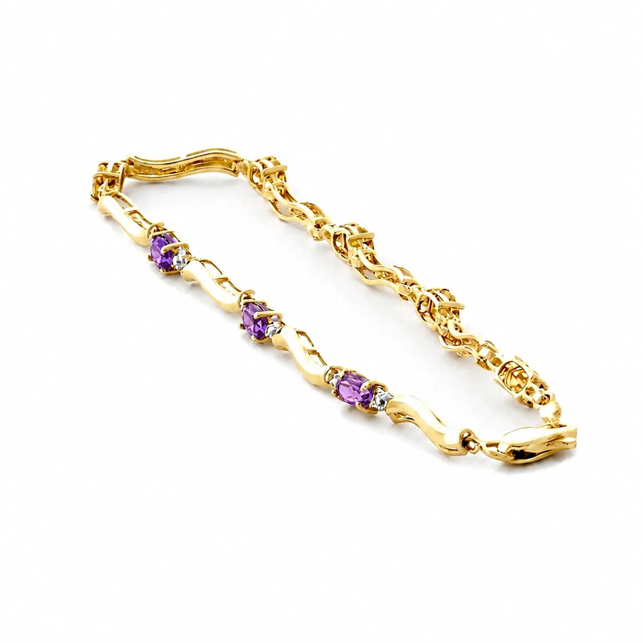 Yellow Gold Amethyst & Diamond — Mariaguendalina