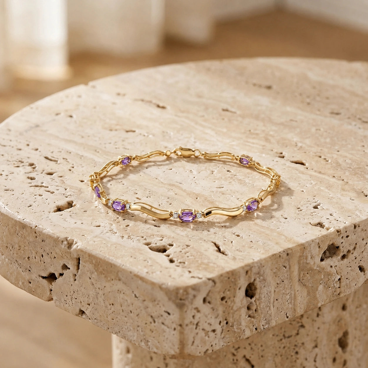 Yellow Gold Amethyst & Diamond — Mariaguendalina