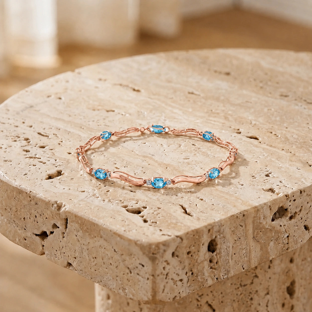 Rose Gold Reverie Bracelet Blue Topaz 10K — Elvira