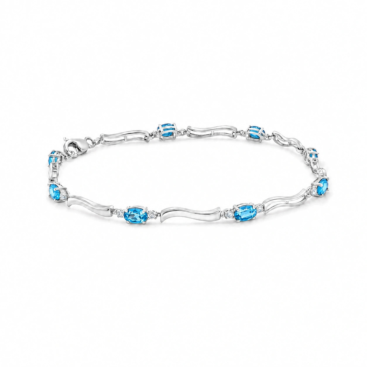 White Gold Reverie Bracelet Blue Topaz 10K — Elvira