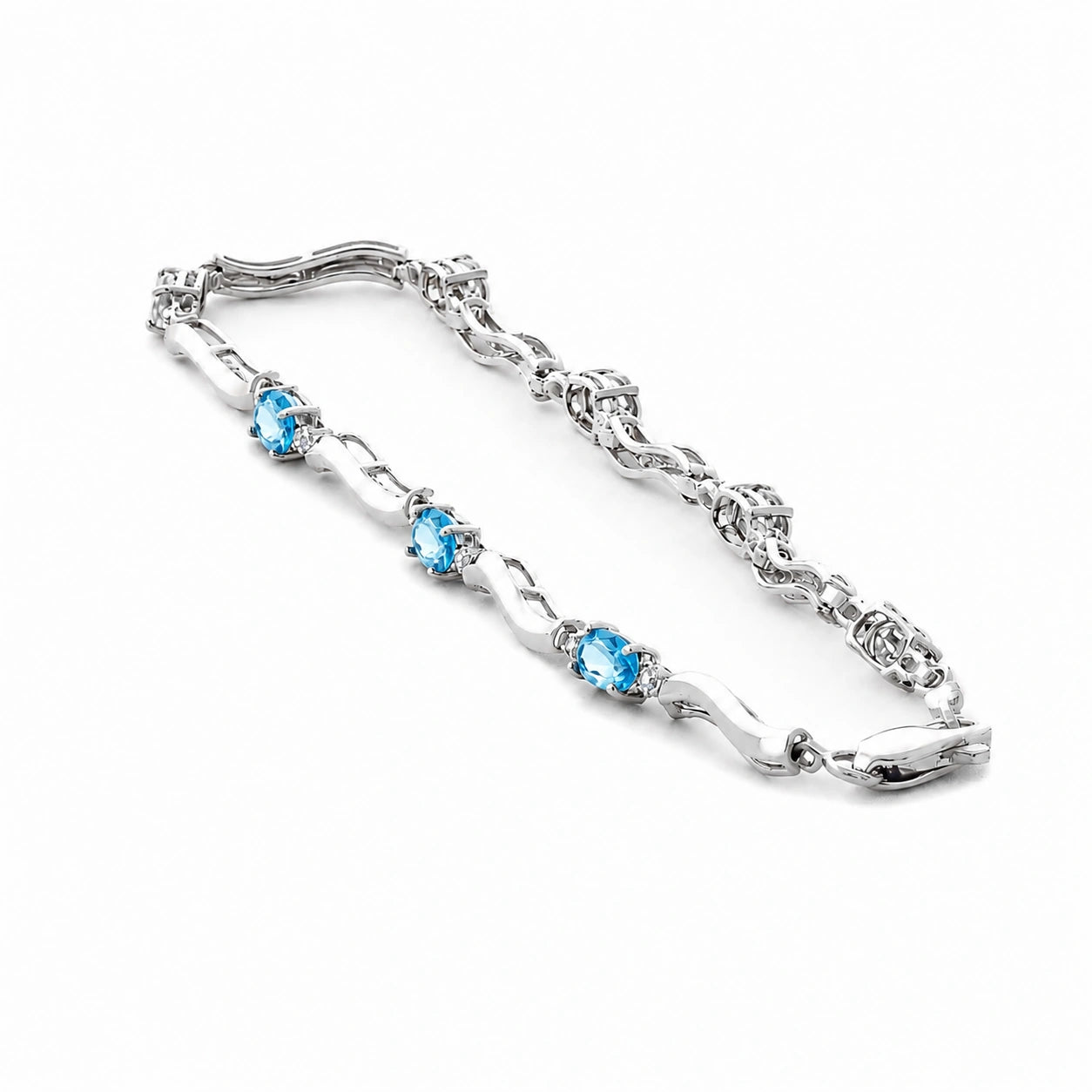 White Gold Reverie Bracelet Blue Topaz 10K — Elvira